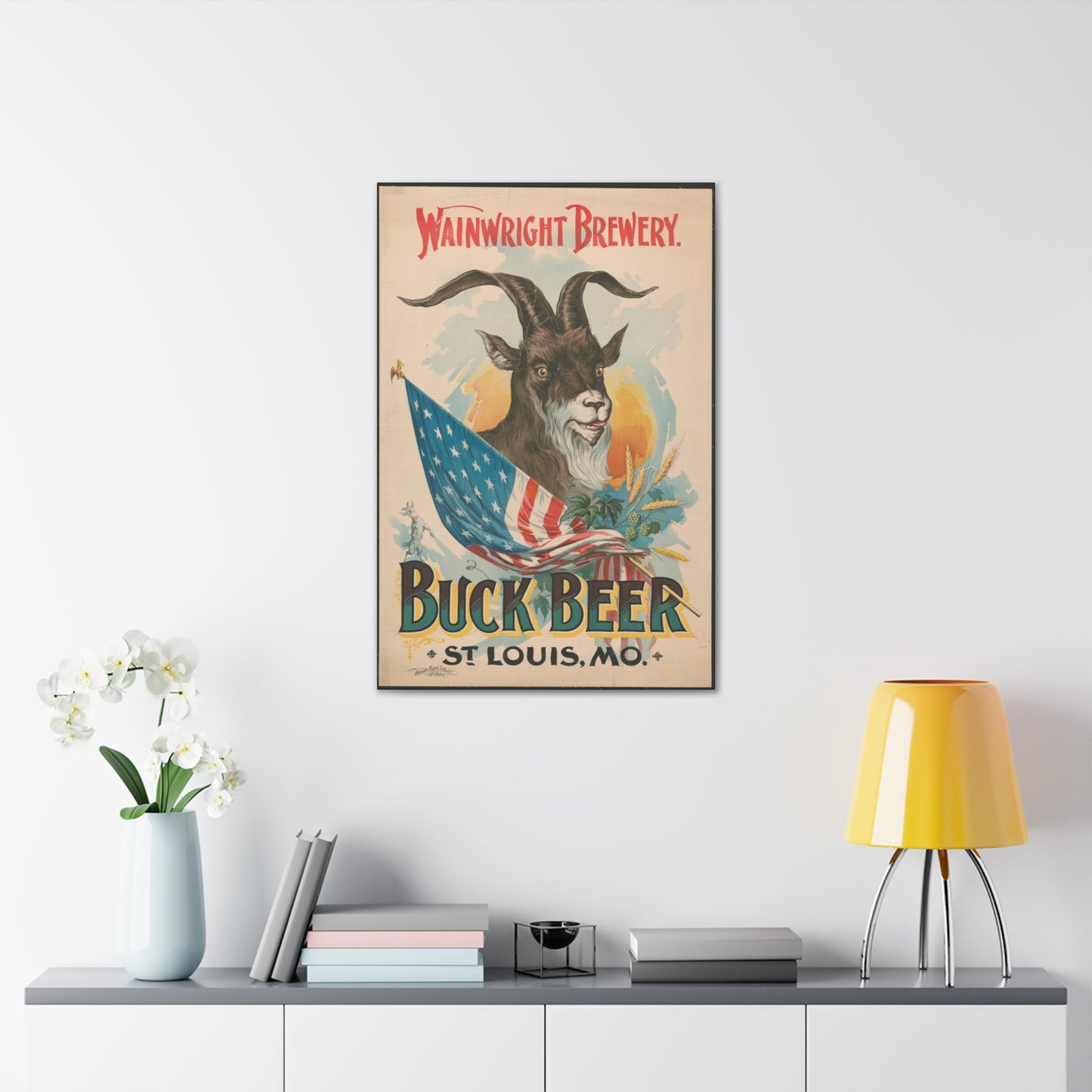 Buck Beer Vintage Art Advertisement Poster, Prefect for the Bar or the Man Cave Canvas Gallery Wraps