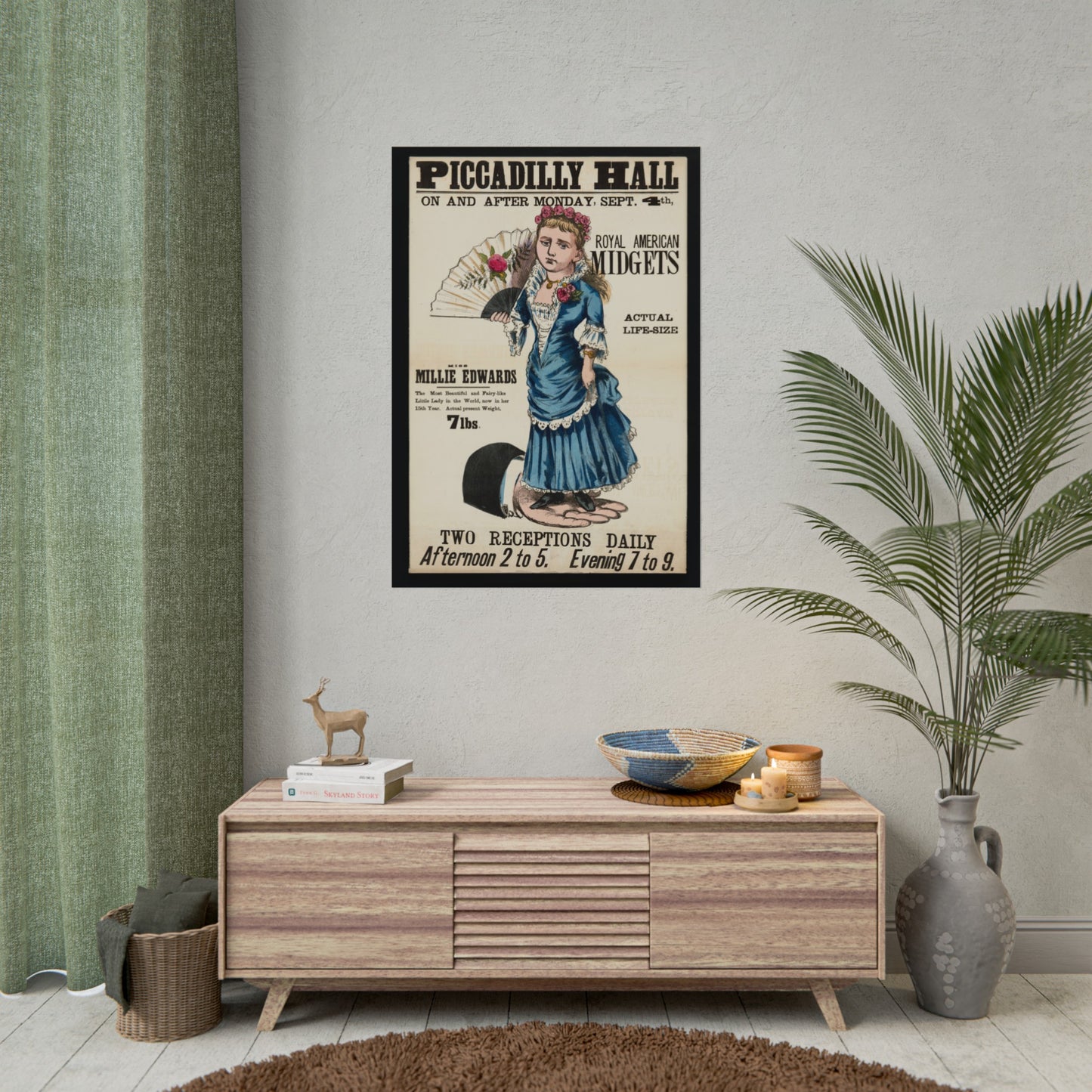 Vintage Reproduction Piccadilly Hall Circus Poster - Antique Royal American Midgets Advertisement - Entertainment Collectible Wall Art