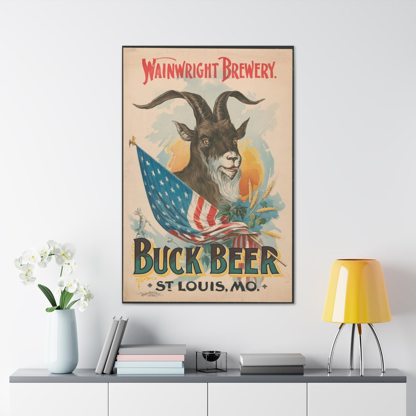 Buck Beer Vintage Art Advertisement Poster, Prefect for the Bar or the Man Cave Canvas Gallery Wraps