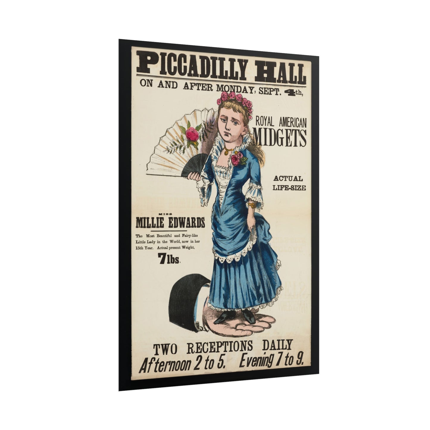 Vintage Reproduction Piccadilly Hall Circus Poster - Antique Royal American Midgets Advertisement - Entertainment Collectible Wall Art