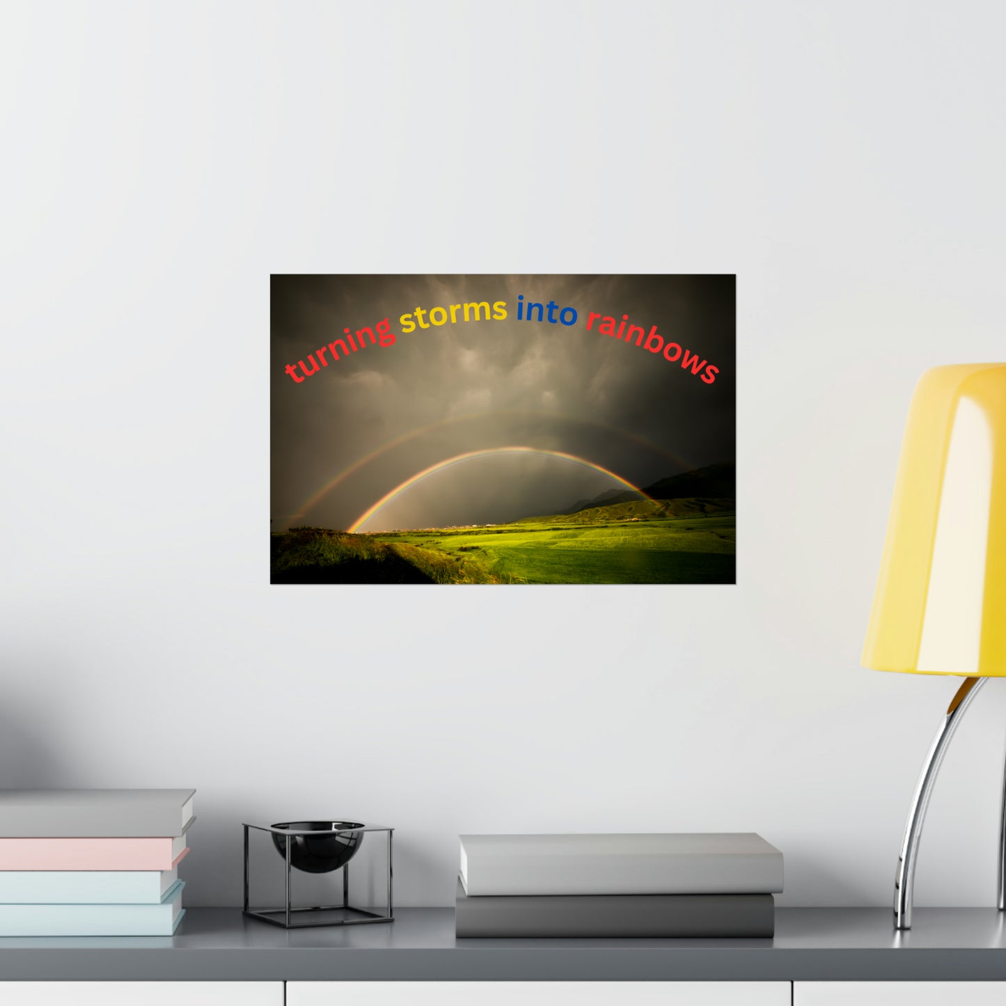 Human Resources HR Motivational Poster | Turning Storms in to Rainbows | Boost Productivity | Positive Workplace Culture | Matt Finish