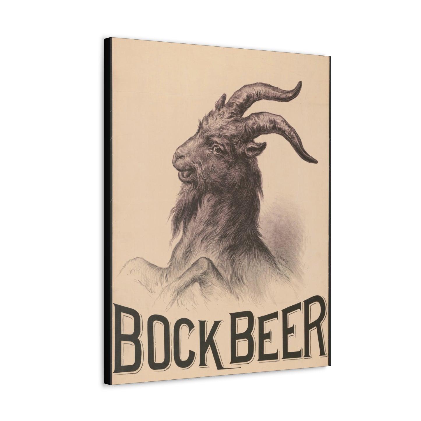 Bock Beer Vintage Art Advertisement Poster Prefect for the Bar, Garage, Game Room or the Man Cave Canvas Gallery Wraps