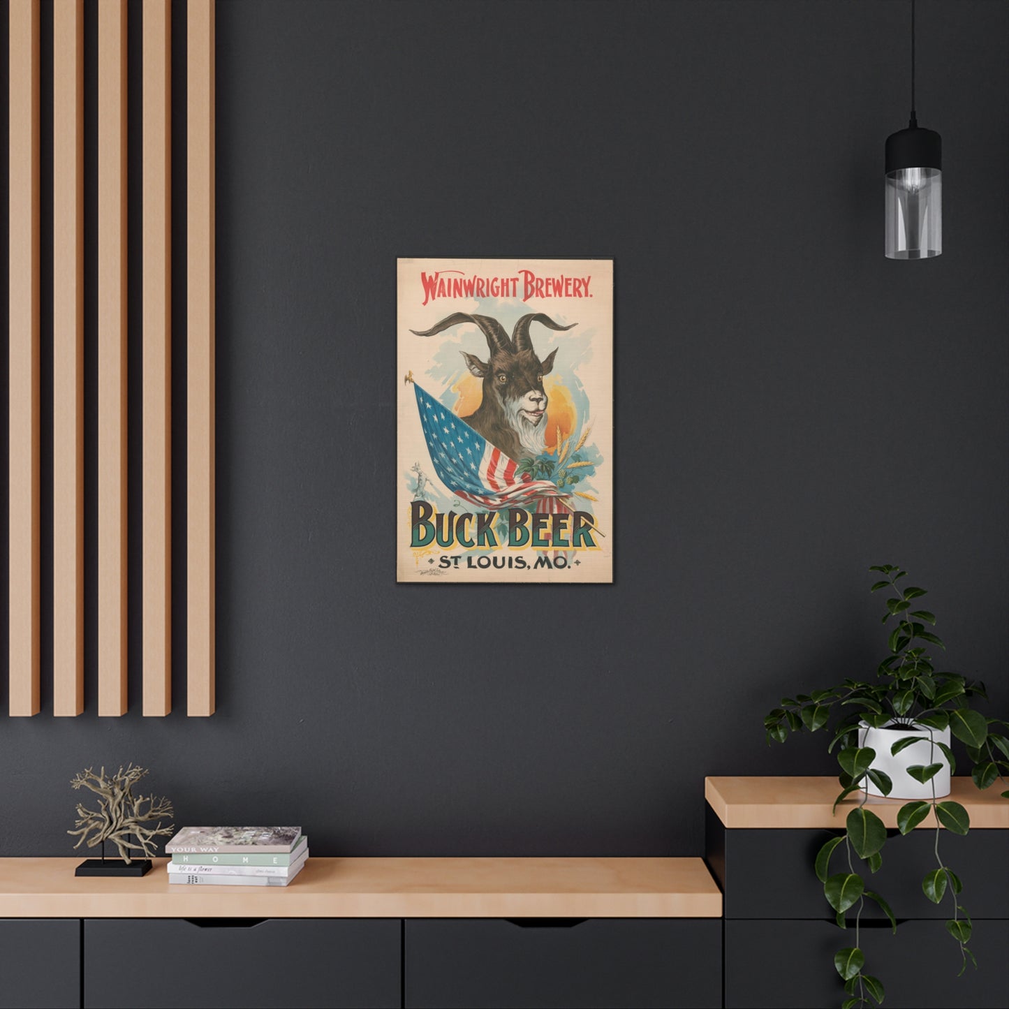 Buck Beer Vintage Art Advertisement Poster, Prefect for the Bar or the Man Cave Canvas Gallery Wraps