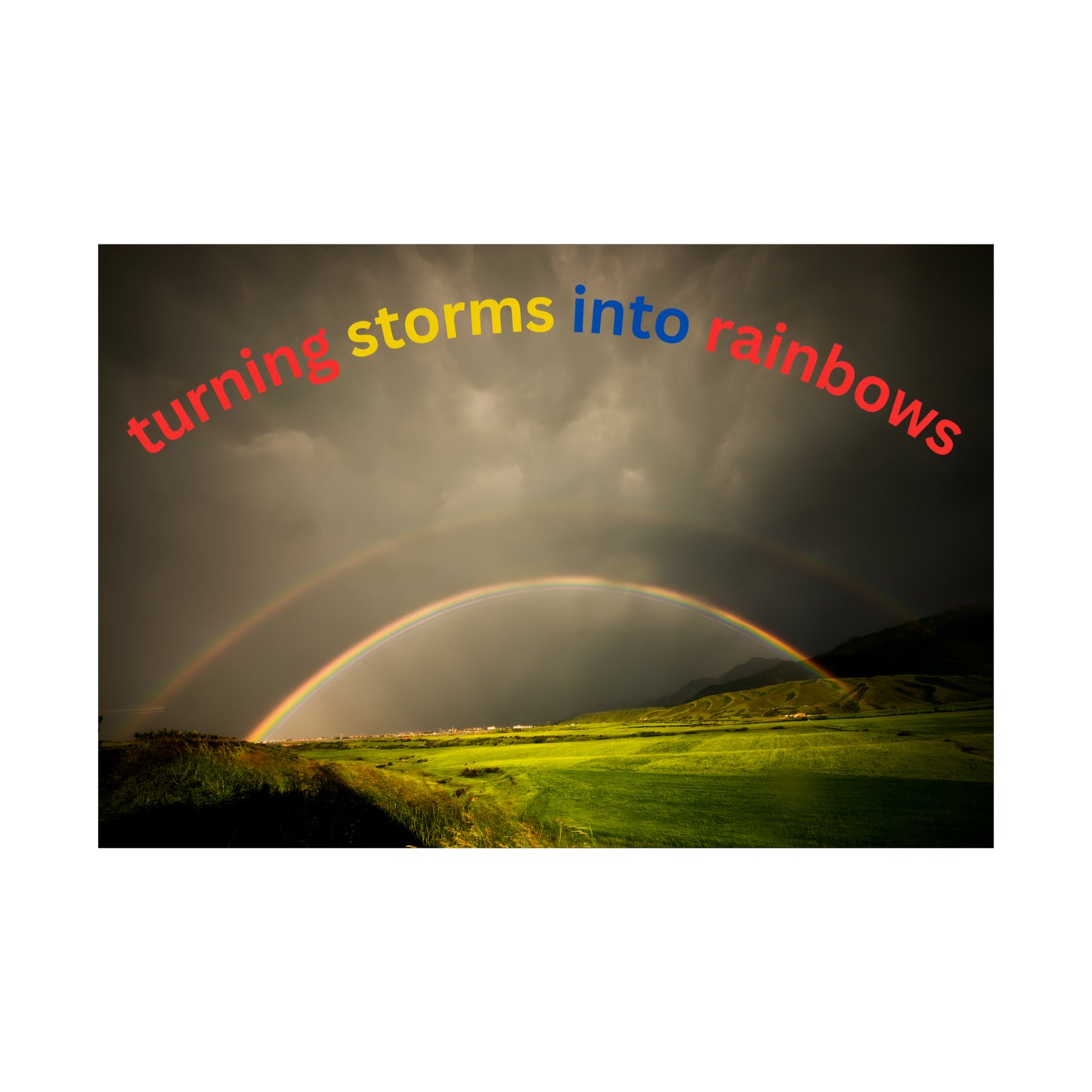 Human Resources HR Motivational Poster | Turning Storms in to Rainbows | Boost Productivity | Positive Workplace Culture | Matt Finish