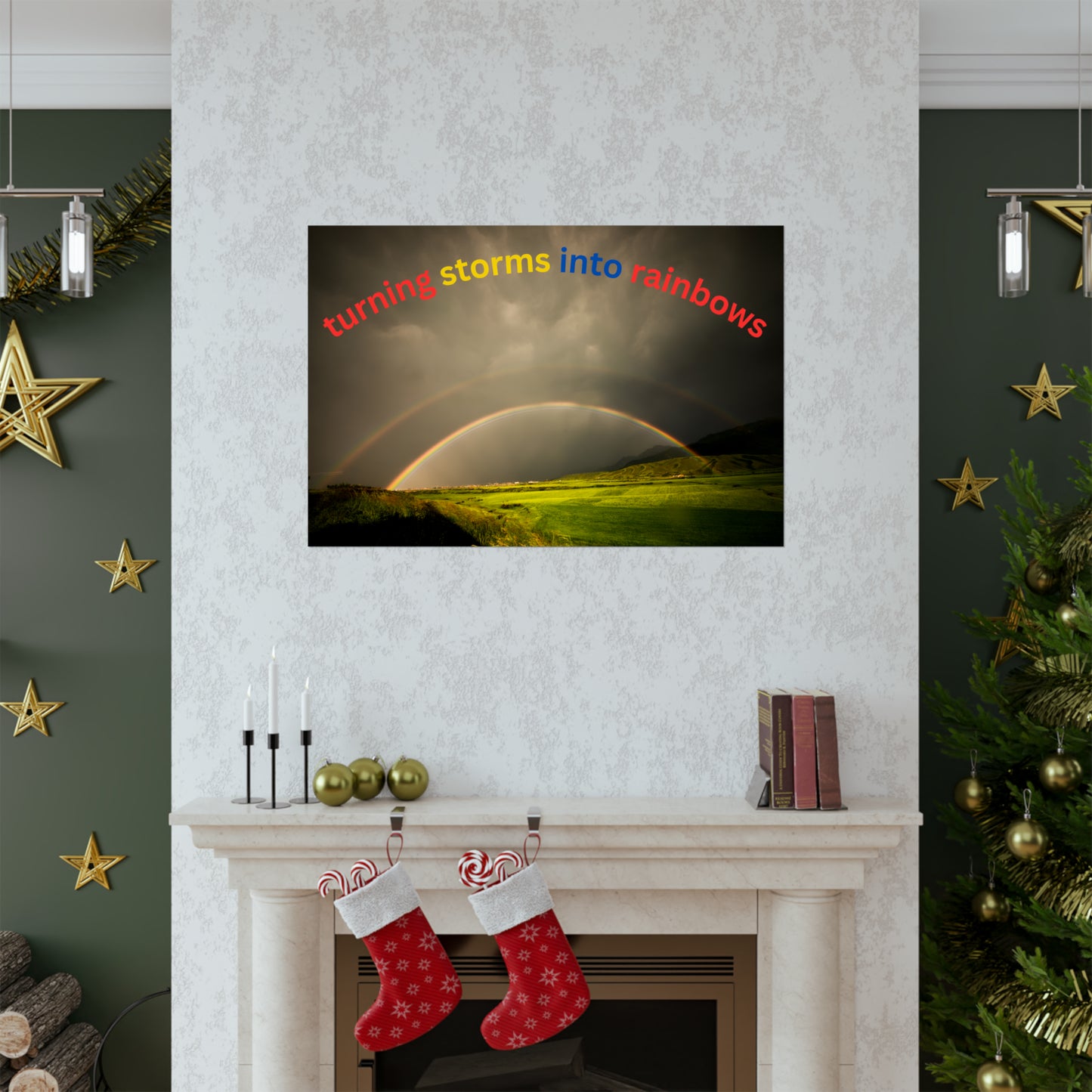 Human Resources HR Motivational Poster | Turning Storms in to Rainbows | Boost Productivity | Positive Workplace Culture | Matt Finish