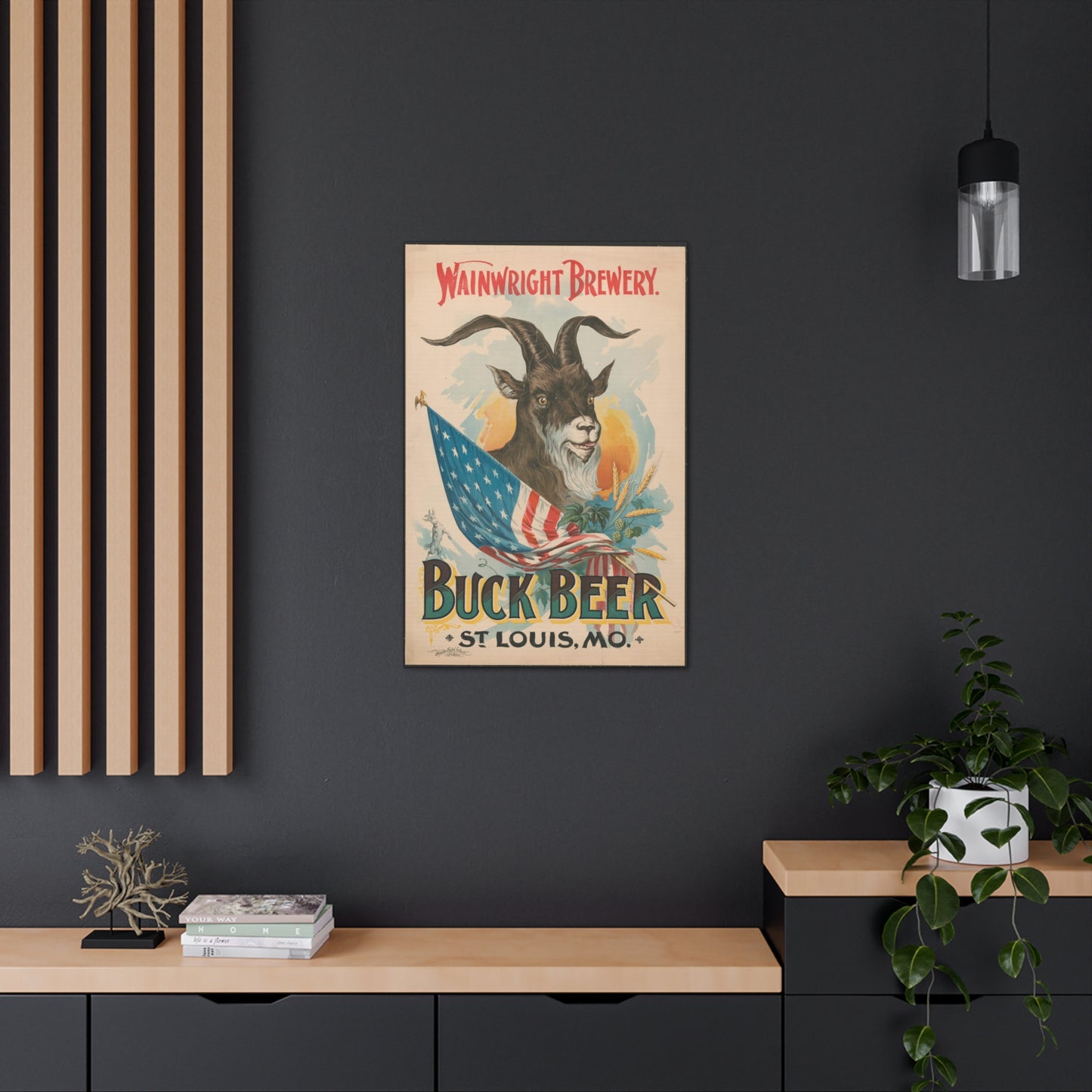 Buck Beer Vintage Art Advertisement Poster, Prefect for the Bar or the Man Cave Canvas Gallery Wraps