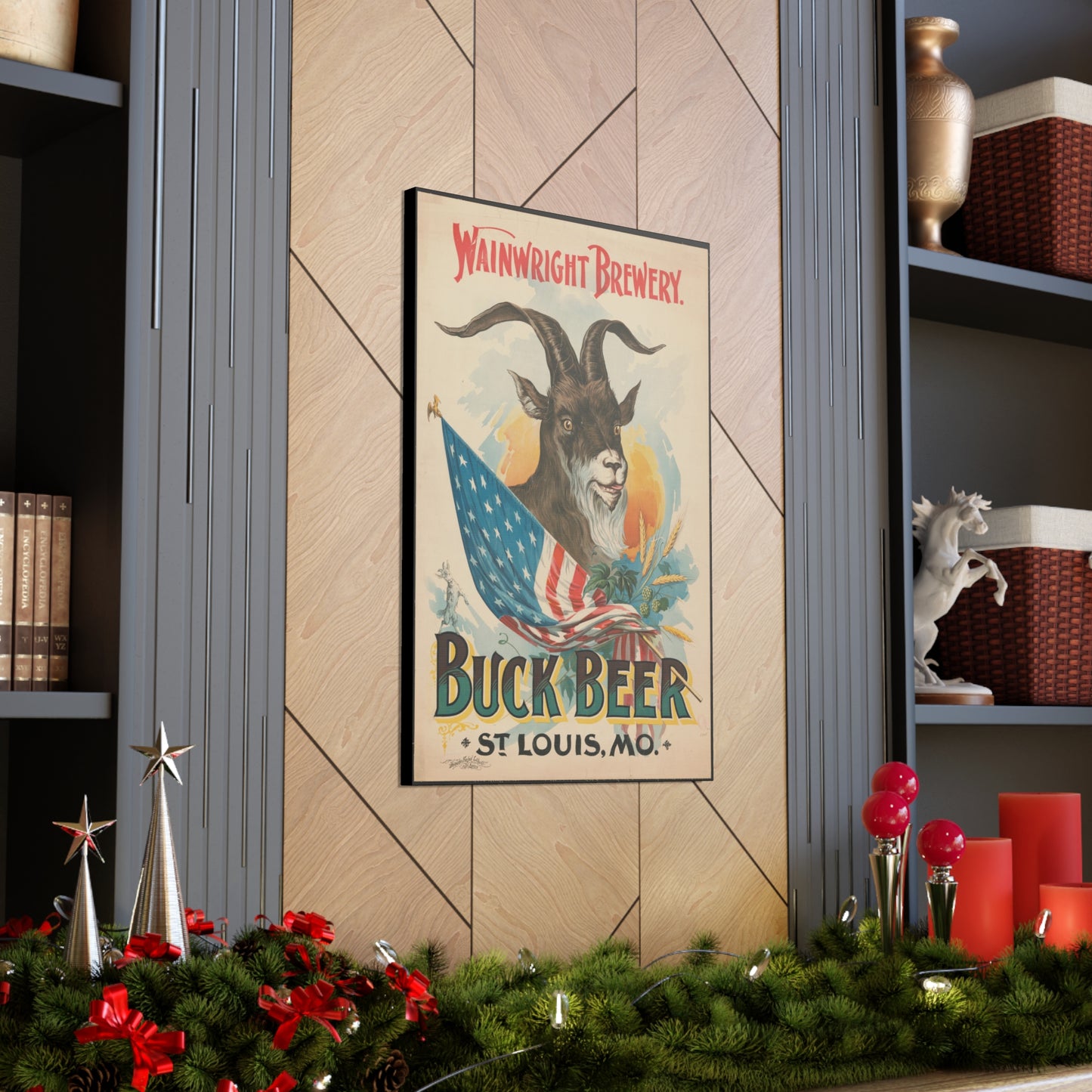 Buck Beer Vintage Art Advertisement Poster, Prefect for the Bar or the Man Cave Canvas Gallery Wraps