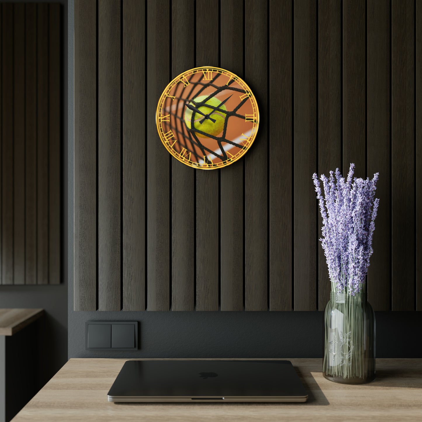 Game, Set, Time: Tennis Ball-Inspired Clock with Sporty Art, Tennis Design, Timekeeping for Tennis Enthusiasts, and Player's Essential.