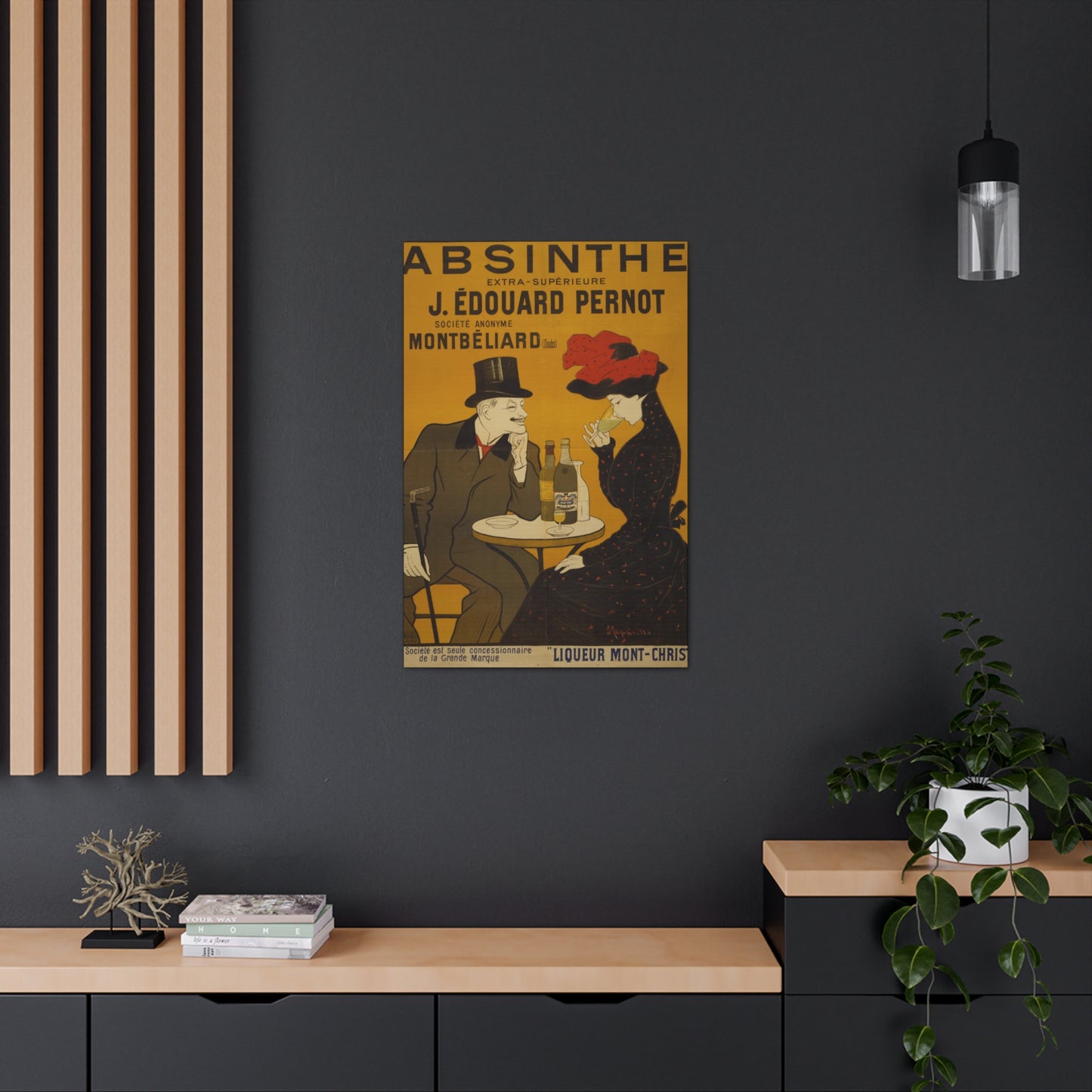 Absinthe Vintage Art Advertisement with Couple enjoying a Drink,  Prefect for the Bar, Game Room, or the Man Cave Canvas Gallery Wraps