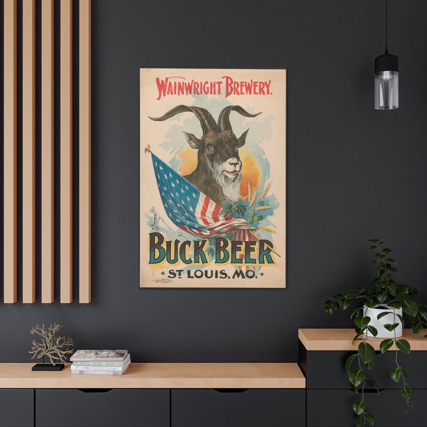 Buck Beer Vintage Art Advertisement Poster, Prefect for the Bar or the Man Cave Canvas Gallery Wraps