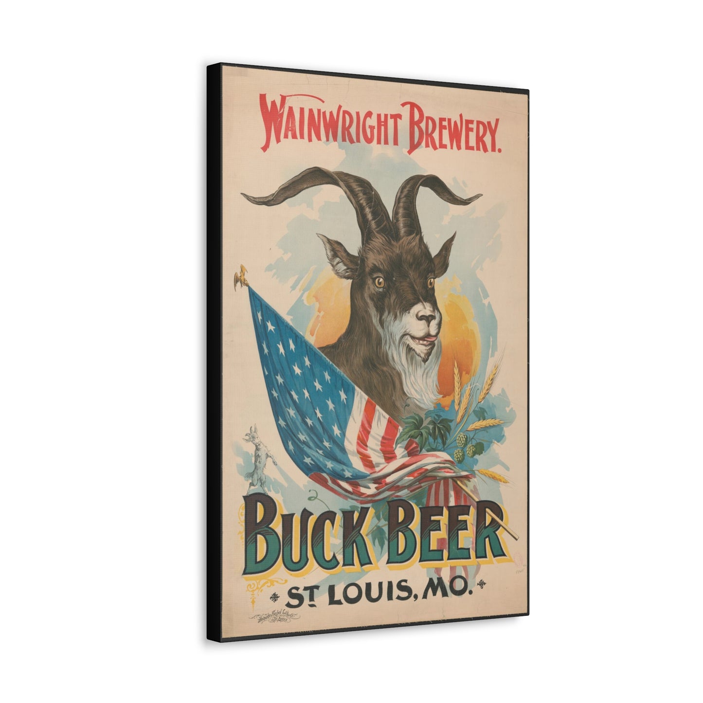 Buck Beer Vintage Art Advertisement Poster, Prefect for the Bar or the Man Cave Canvas Gallery Wraps