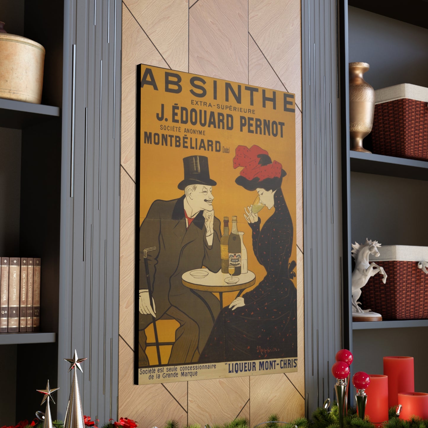 Absinthe Vintage Art Advertisement with Couple enjoying a Drink,  Prefect for the Bar, Game Room, or the Man Cave Canvas Gallery Wraps