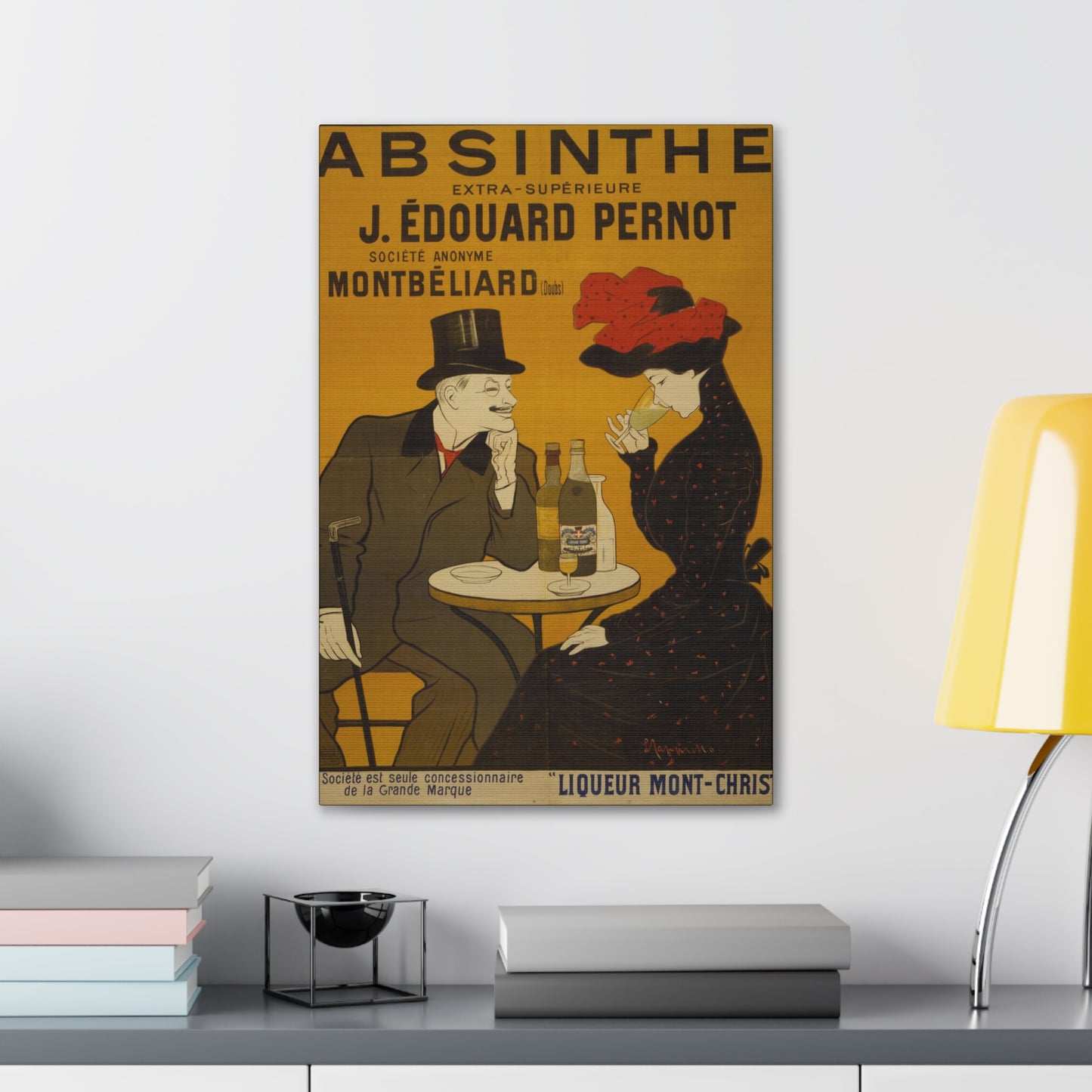 Absinthe Vintage Art Advertisement with Couple enjoying a Drink,  Prefect for the Bar, Game Room, or the Man Cave Canvas Gallery Wraps