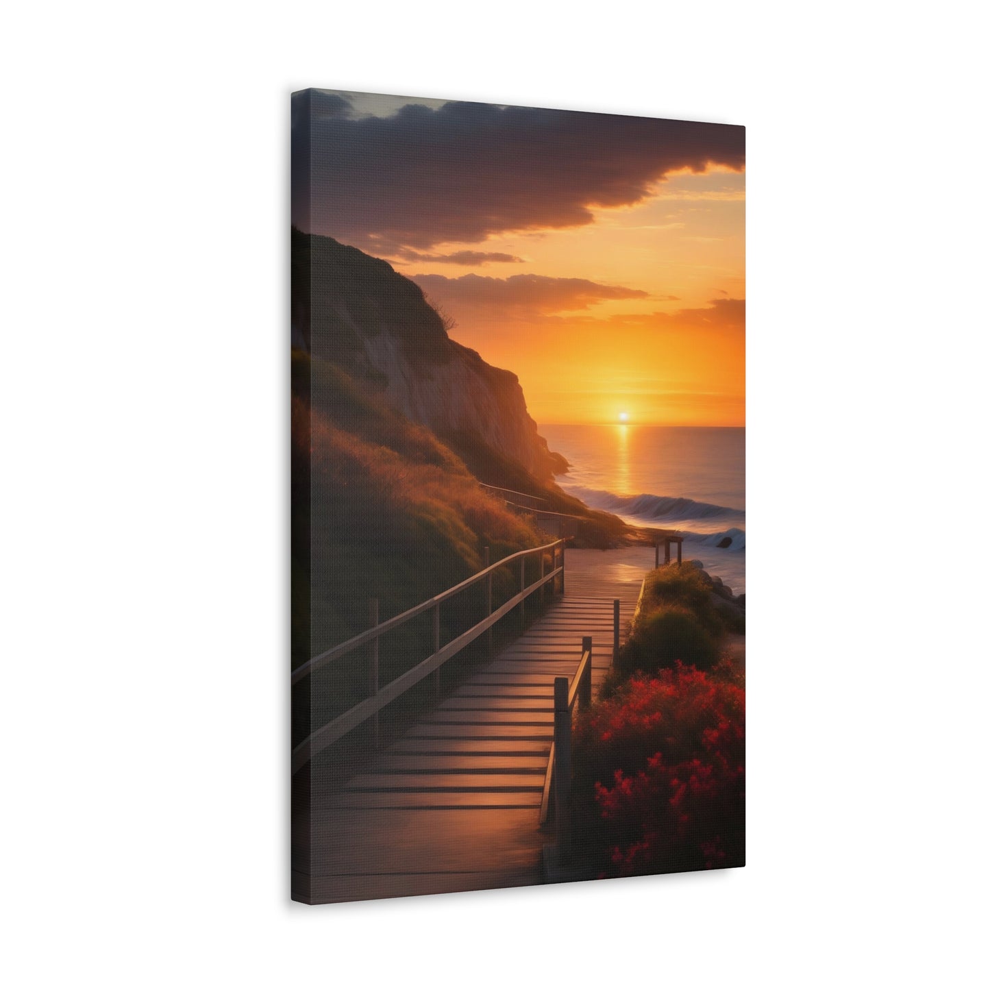 Coastal Ocean Sunset Print | Beach Canvas Wrap |Path to Beach | Ocean View Art | Nature Trail | Tranquil Pathway | Serene Landscape | Inspirational Art