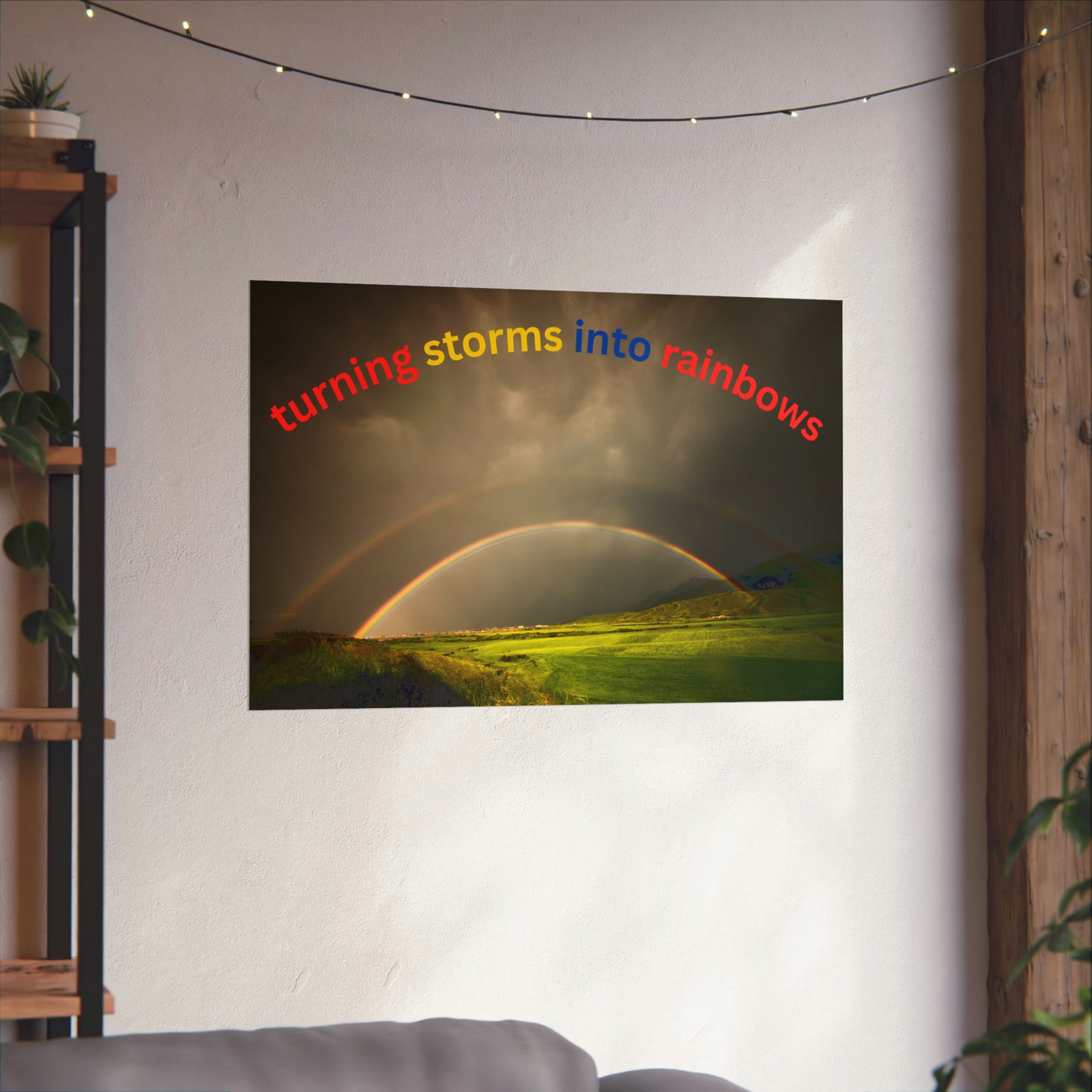 Human Resources HR Motivational Poster | Turning Storms in to Rainbows | Boost Productivity | Positive Workplace Culture | Matt Finish