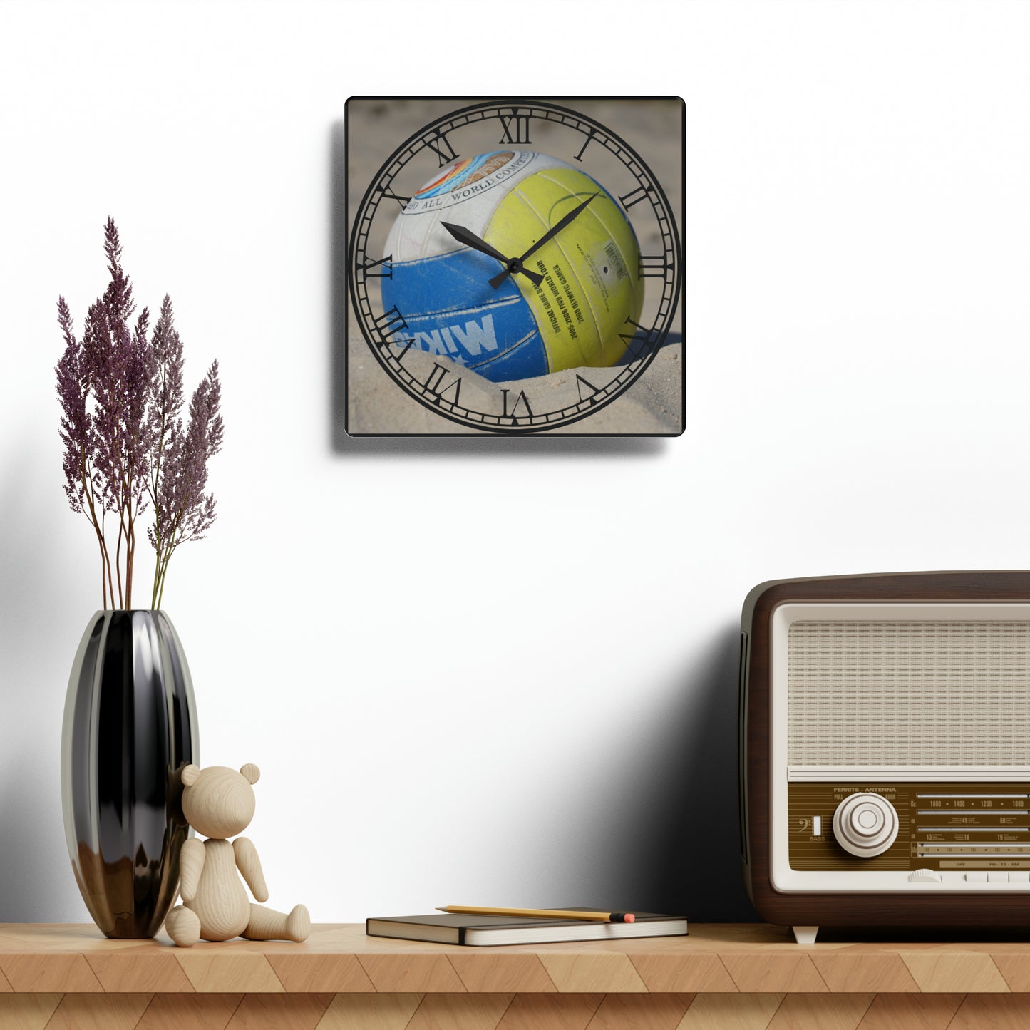 Spike Time: Volleyball-Inspired Clock with Sporty Art, Volleyball Design, Timekeeping for Volleyball Fans, and Athlete's Essential