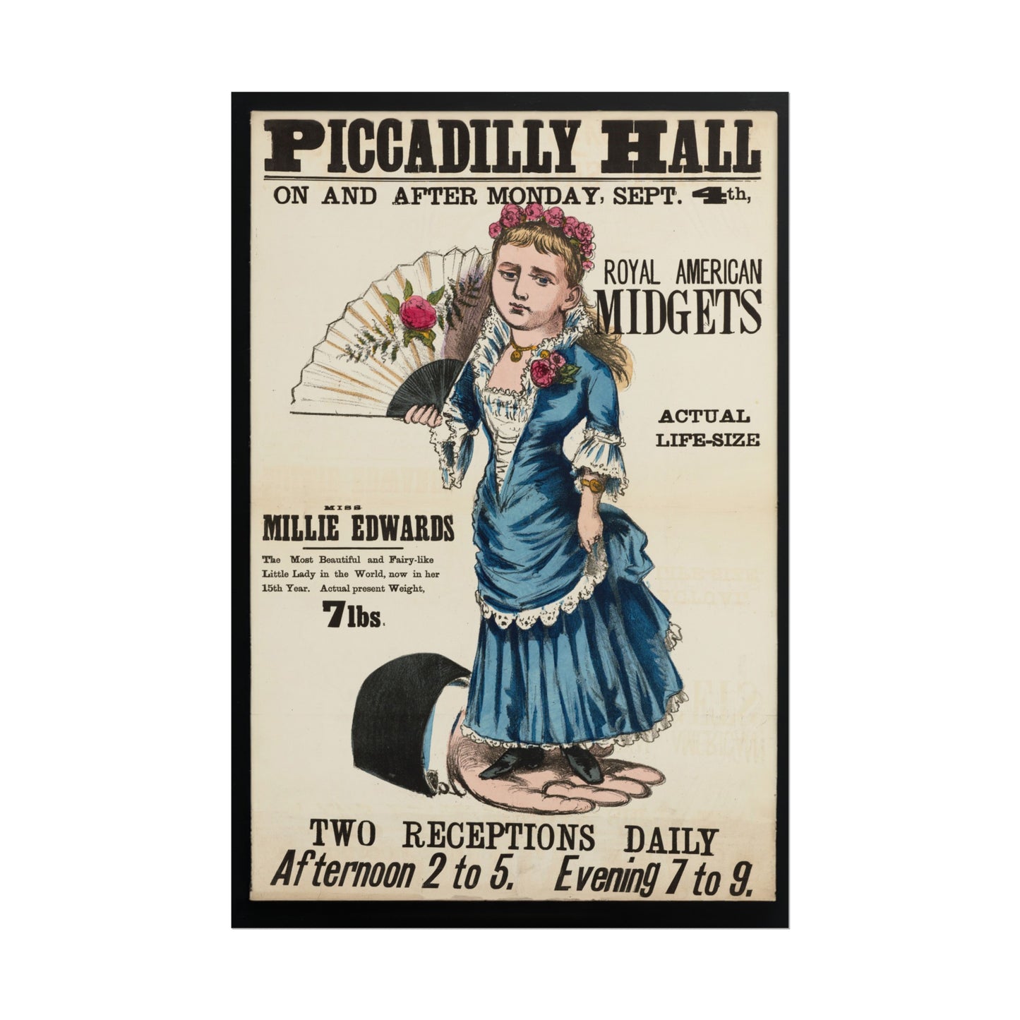 Vintage Reproduction Piccadilly Hall Circus Poster - Antique Royal American Midgets Advertisement - Entertainment Collectible Wall Art