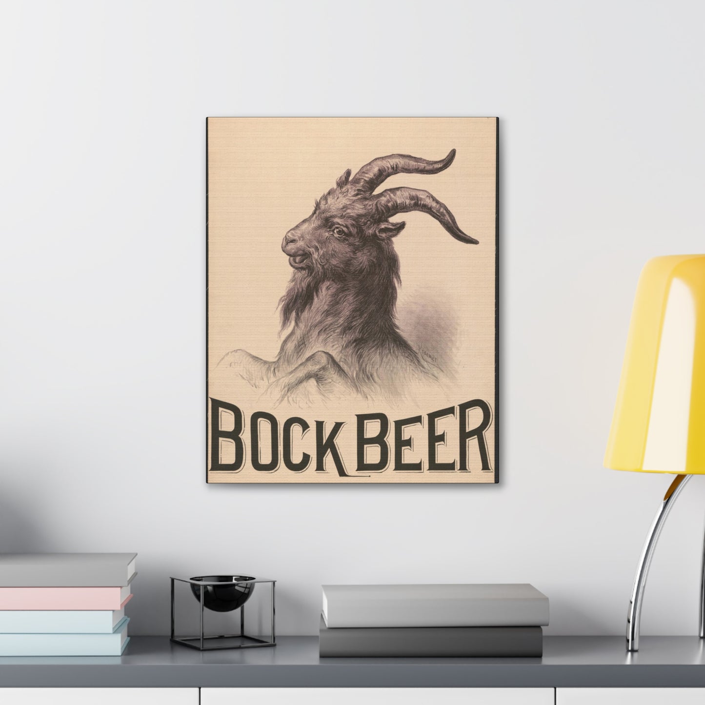 Bock Beer Vintage Art Advertisement Poster Prefect for the Bar, Garage, Game Room or the Man Cave Canvas Gallery Wraps