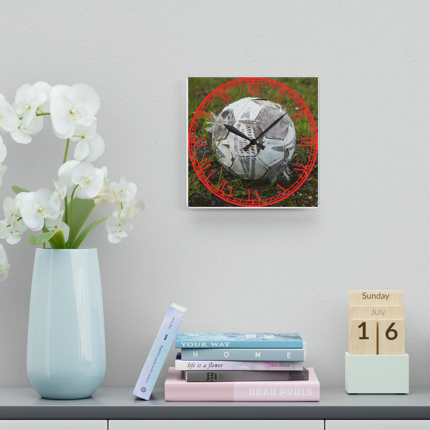 Soccer Time: Soccer Ball-Inspired Clock with Football Design, Sporting Art, Timekeeping for Soccer Enthusiasts, and Athlete's Essential