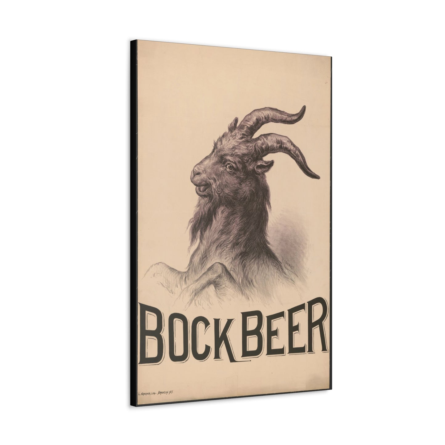 Bock Beer Vintage Art Advertisement Poster Prefect for the Bar, Garage, Game Room or the Man Cave Canvas Gallery Wraps