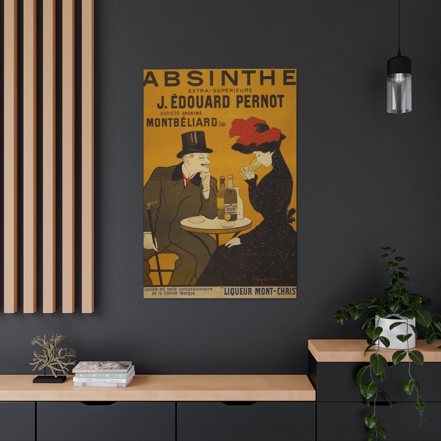 Absinthe Vintage Art Advertisement with Couple enjoying a Drink,  Prefect for the Bar, Game Room, or the Man Cave Canvas Gallery Wraps