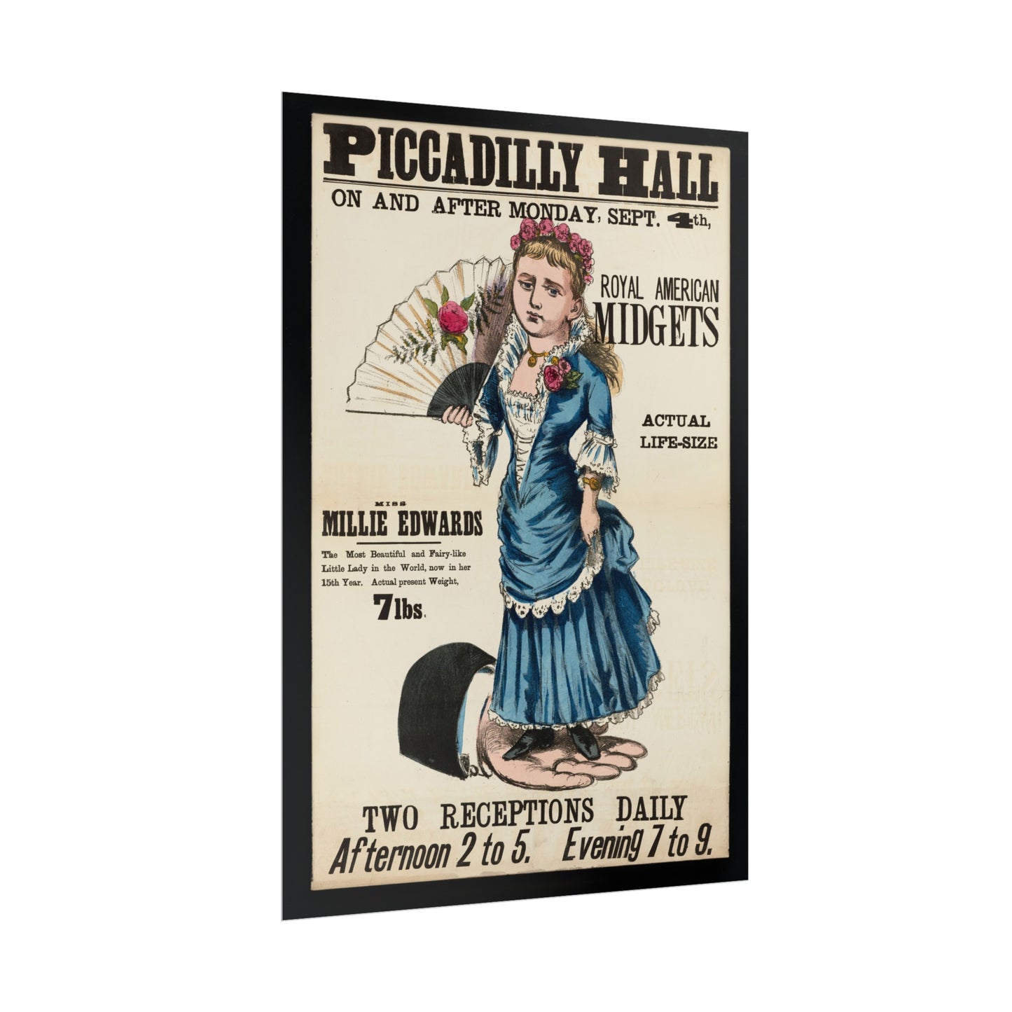 Vintage Reproduction Piccadilly Hall Circus Poster - Antique Royal American Midgets Advertisement - Entertainment Collectible Wall Art