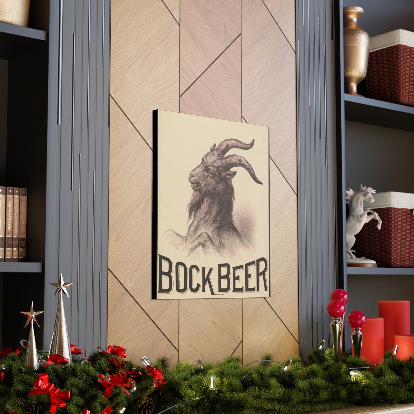 Bock Beer Vintage Art Advertisement Poster Prefect for the Bar, Garage, Game Room or the Man Cave Canvas Gallery Wraps