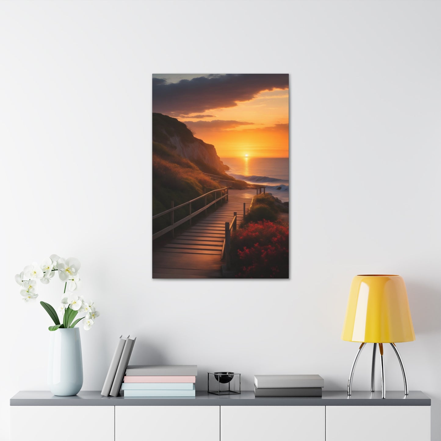 Coastal Ocean Sunset Print | Beach Canvas Wrap |Path to Beach | Ocean View Art | Nature Trail | Tranquil Pathway | Serene Landscape | Inspirational Art