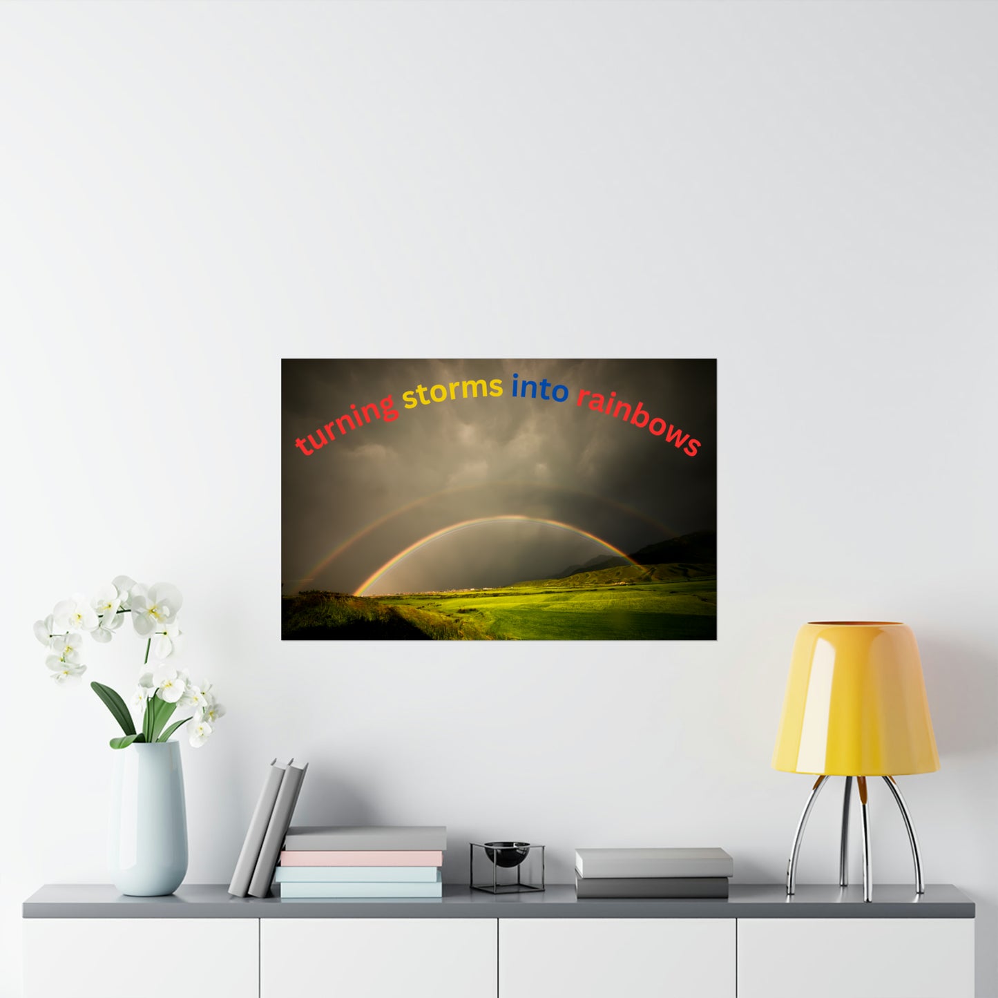 Human Resources HR Motivational Poster | Turning Storms in to Rainbows | Boost Productivity | Positive Workplace Culture | Matt Finish