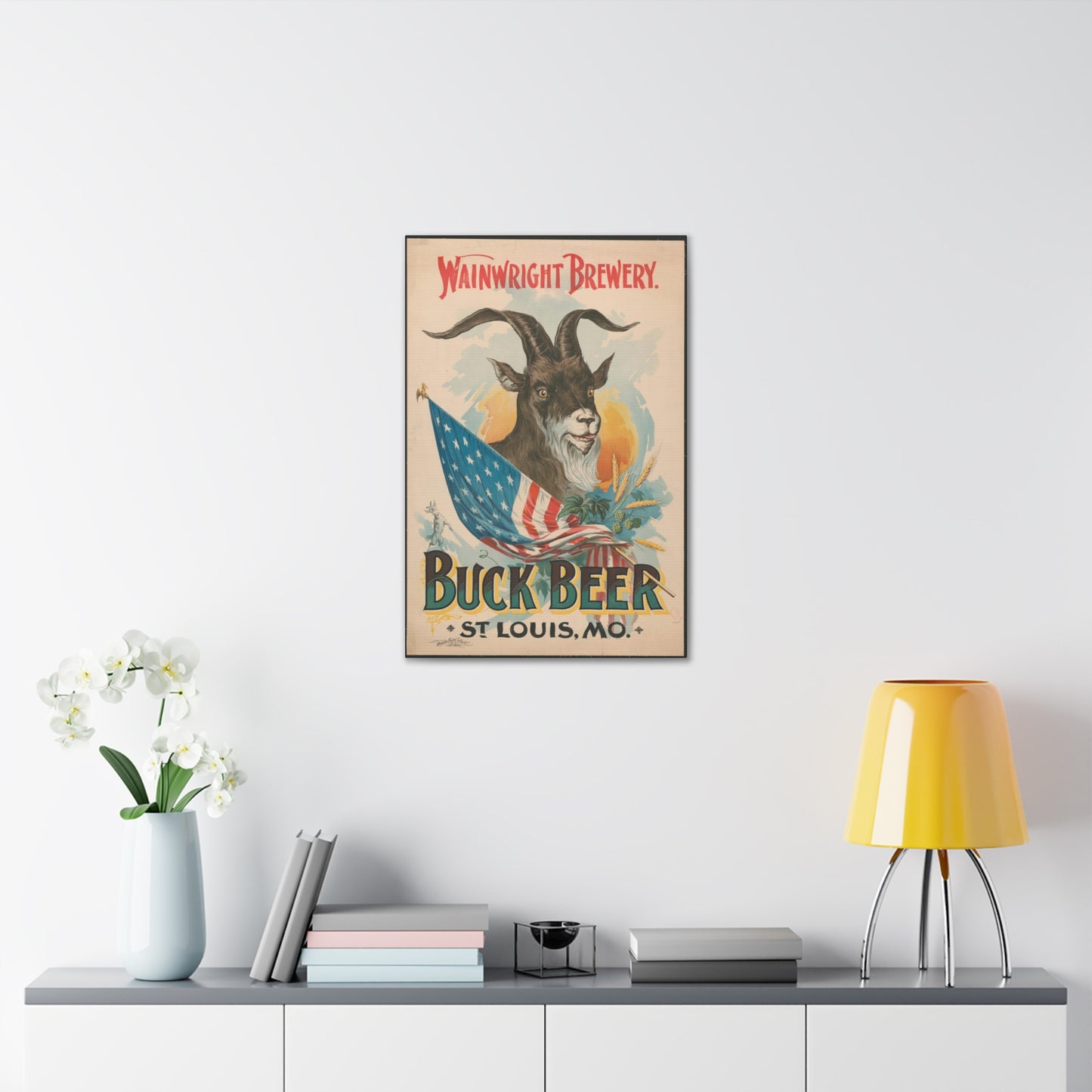 Buck Beer Vintage Art Advertisement Poster, Prefect for the Bar or the Man Cave Canvas Gallery Wraps