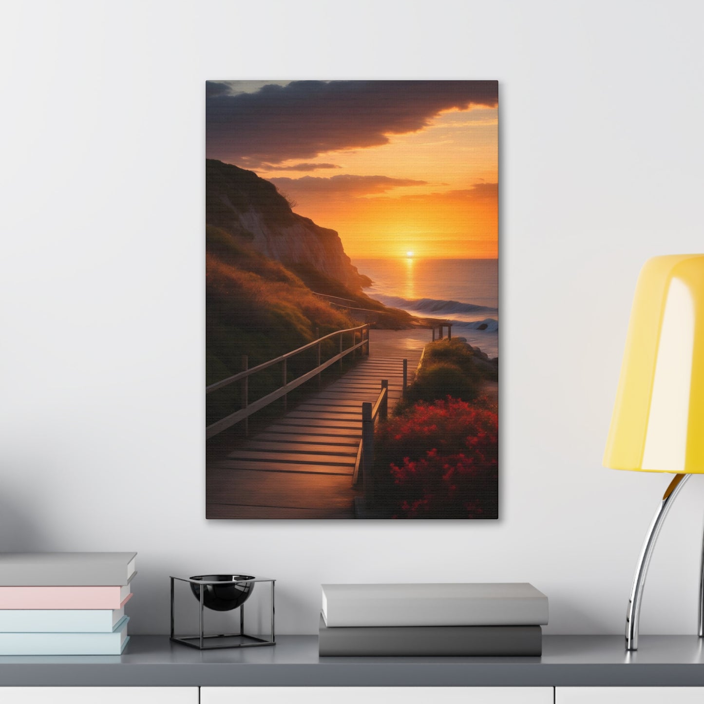 Coastal Ocean Sunset Print | Beach Canvas Wrap |Path to Beach | Ocean View Art | Nature Trail | Tranquil Pathway | Serene Landscape | Inspirational Art