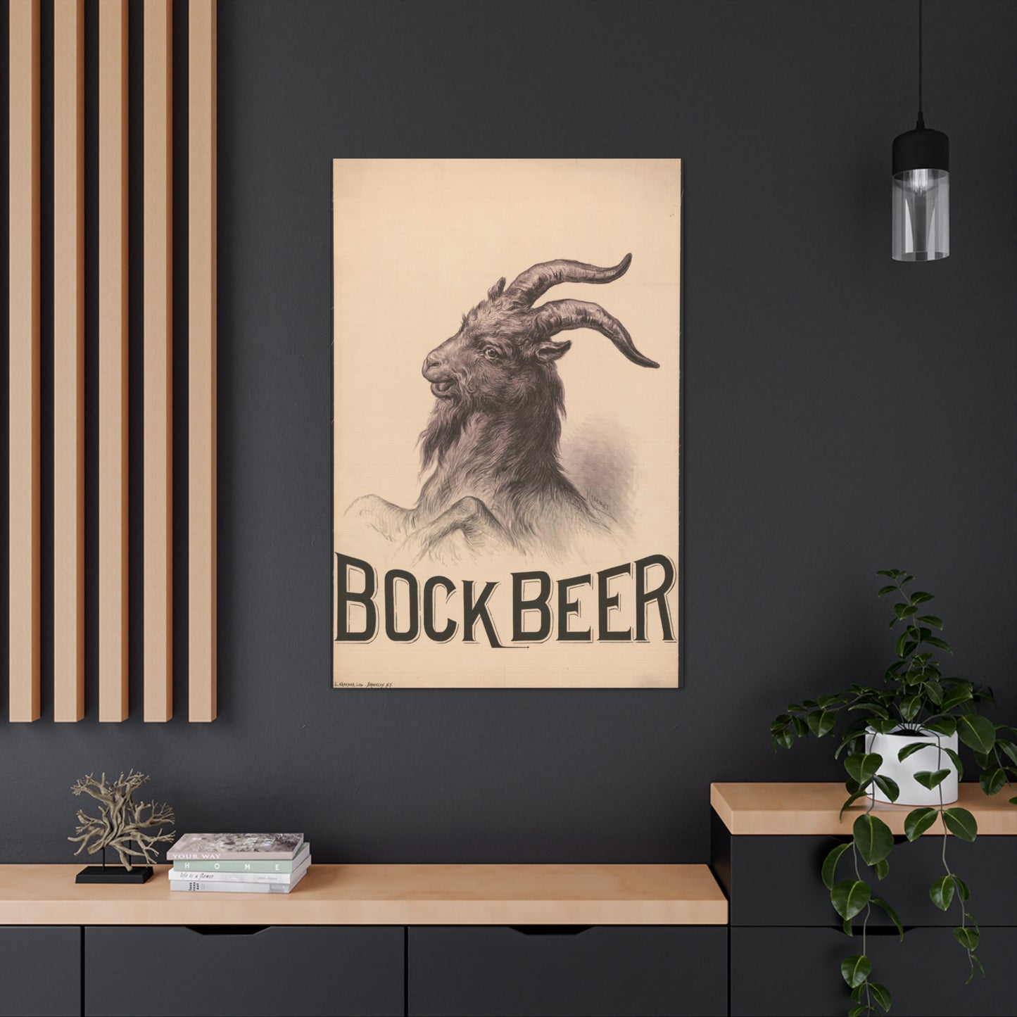 Bock Beer Vintage Art Advertisement Poster Prefect for the Bar, Garage, Game Room or the Man Cave Canvas Gallery Wraps