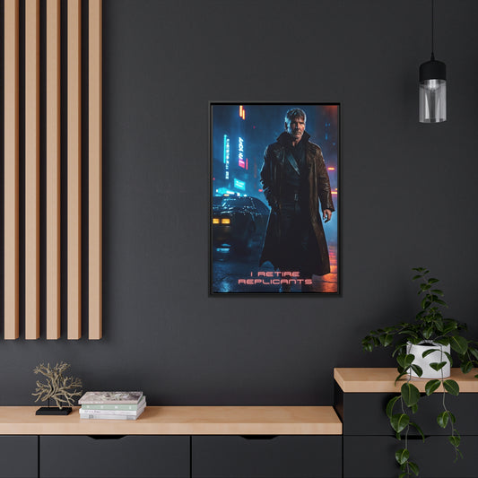 Eternal Vigilance Inspired by the Blade Runner on Matte Canvas with a Black Frame