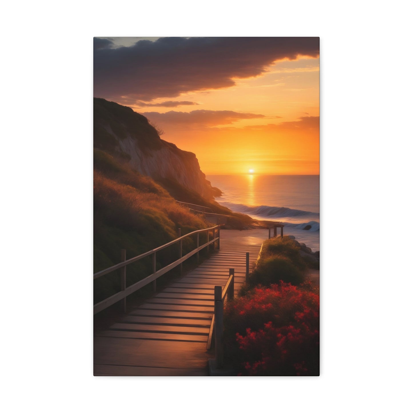 Coastal Ocean Sunset Print | Beach Canvas Wrap |Path to Beach | Ocean View Art | Nature Trail | Tranquil Pathway | Serene Landscape | Inspirational Art