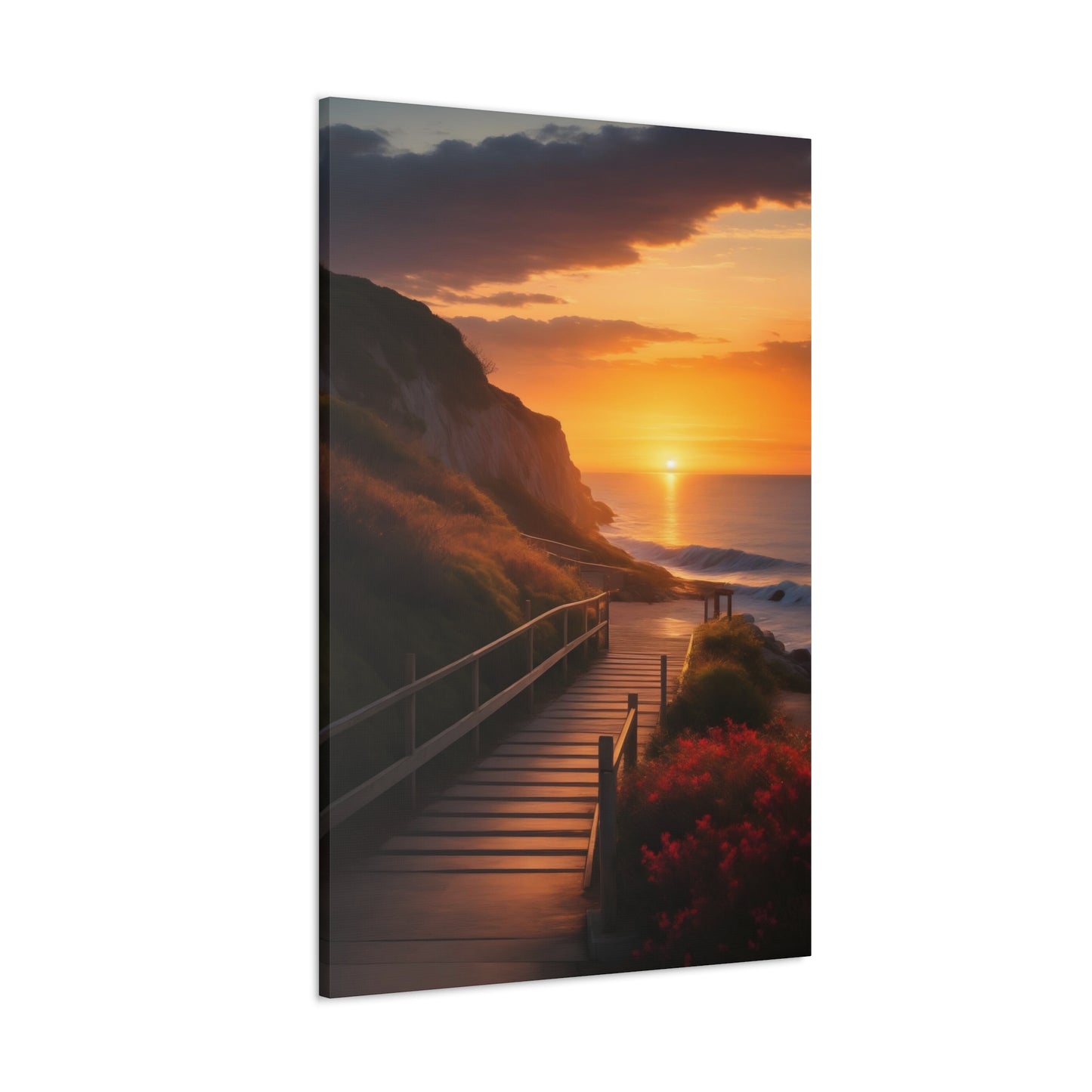 Coastal Ocean Sunset Print | Beach Canvas Wrap |Path to Beach | Ocean View Art | Nature Trail | Tranquil Pathway | Serene Landscape | Inspirational Art