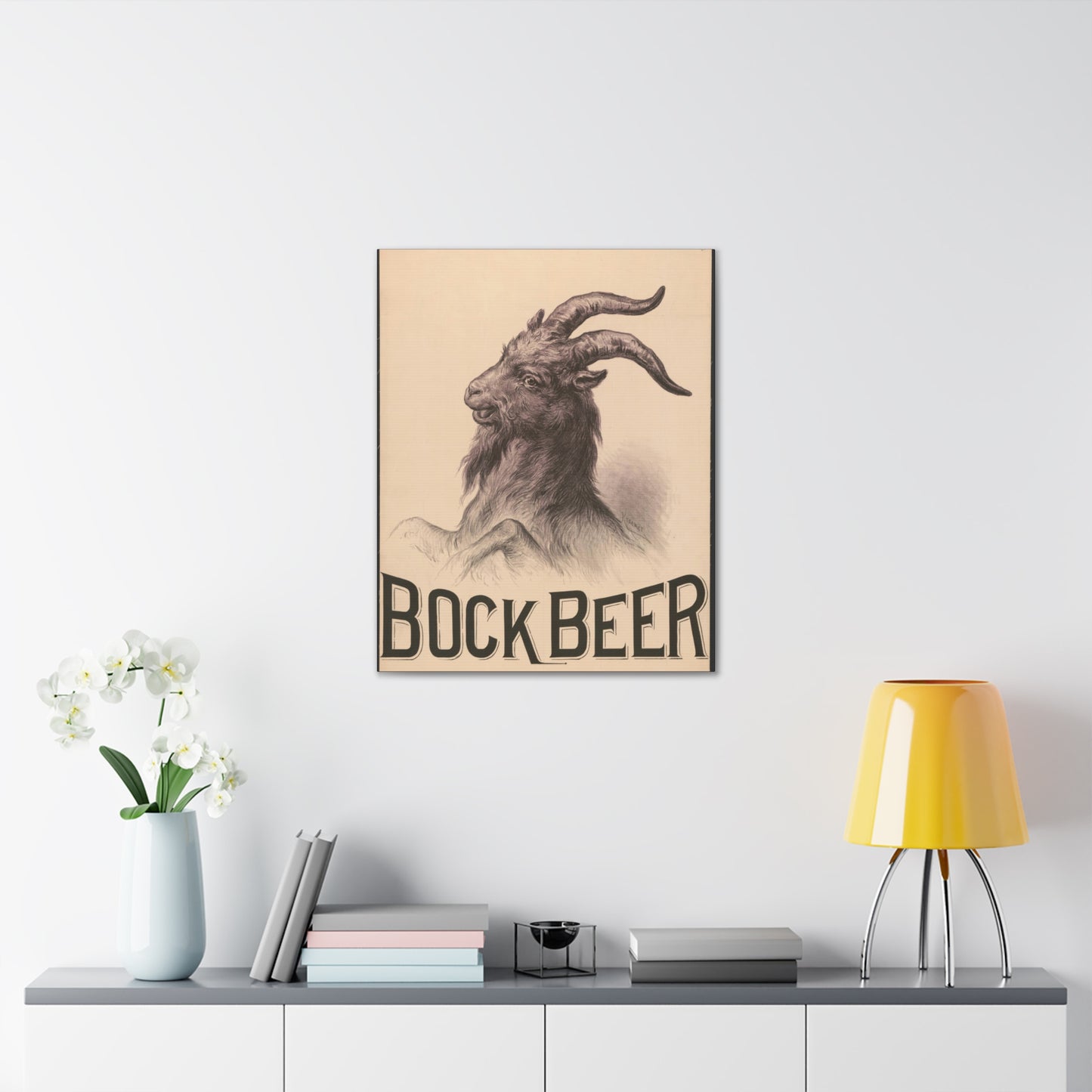 Bock Beer Vintage Art Advertisement Poster Prefect for the Bar, Garage, Game Room or the Man Cave Canvas Gallery Wraps