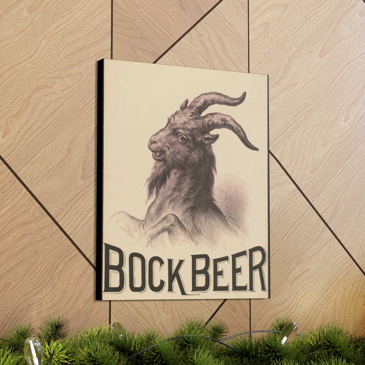 Bock Beer Vintage Art Advertisement Poster Prefect for the Bar, Garage, Game Room or the Man Cave Canvas Gallery Wraps