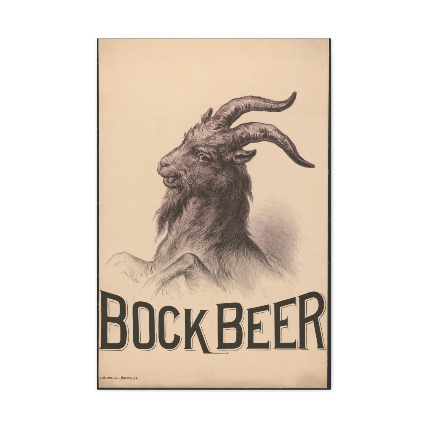 Bock Beer Vintage Art Advertisement Poster Prefect for the Bar, Garage, Game Room or the Man Cave Canvas Gallery Wraps