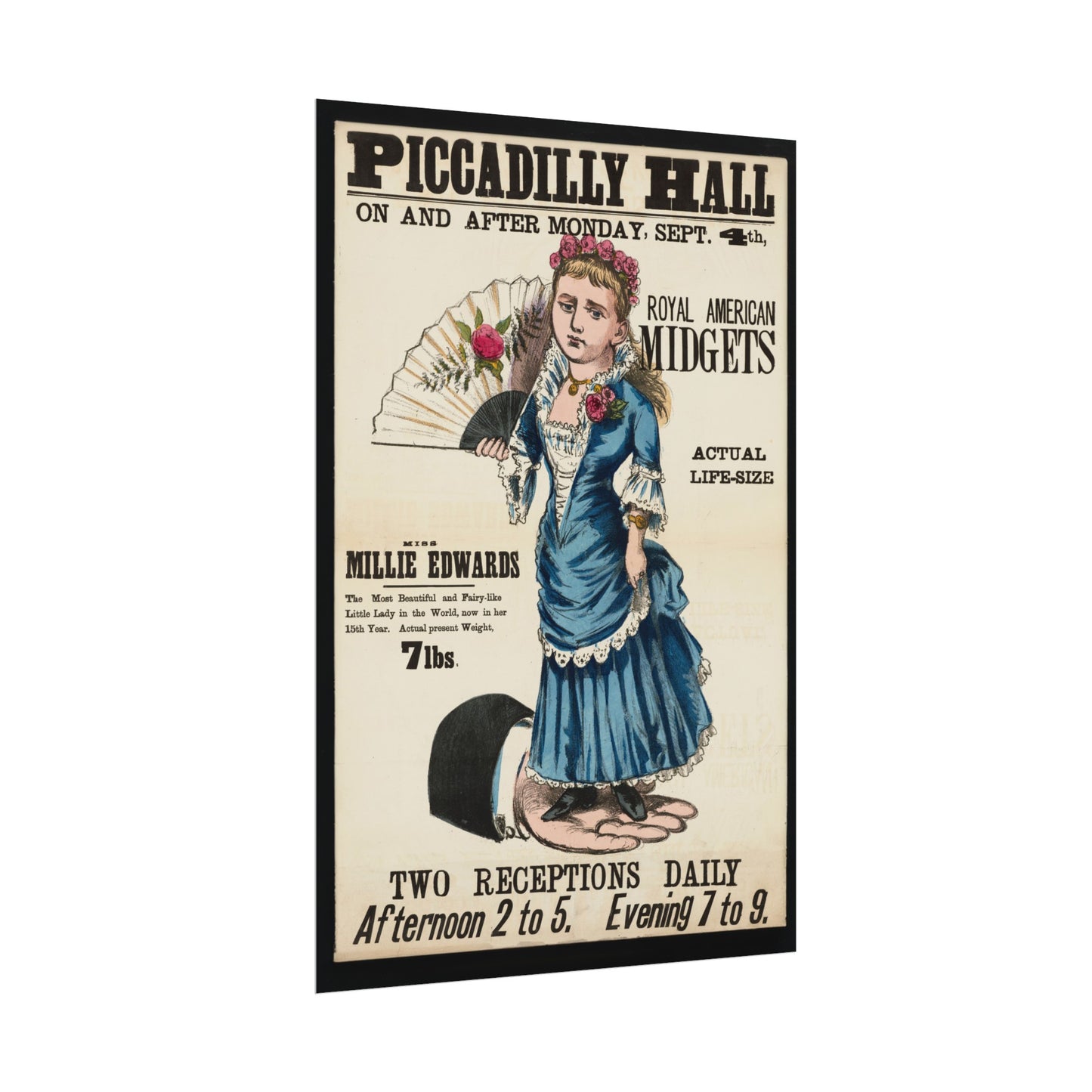 Vintage Reproduction Piccadilly Hall Circus Poster - Antique Royal American Midgets Advertisement - Entertainment Collectible Wall Art