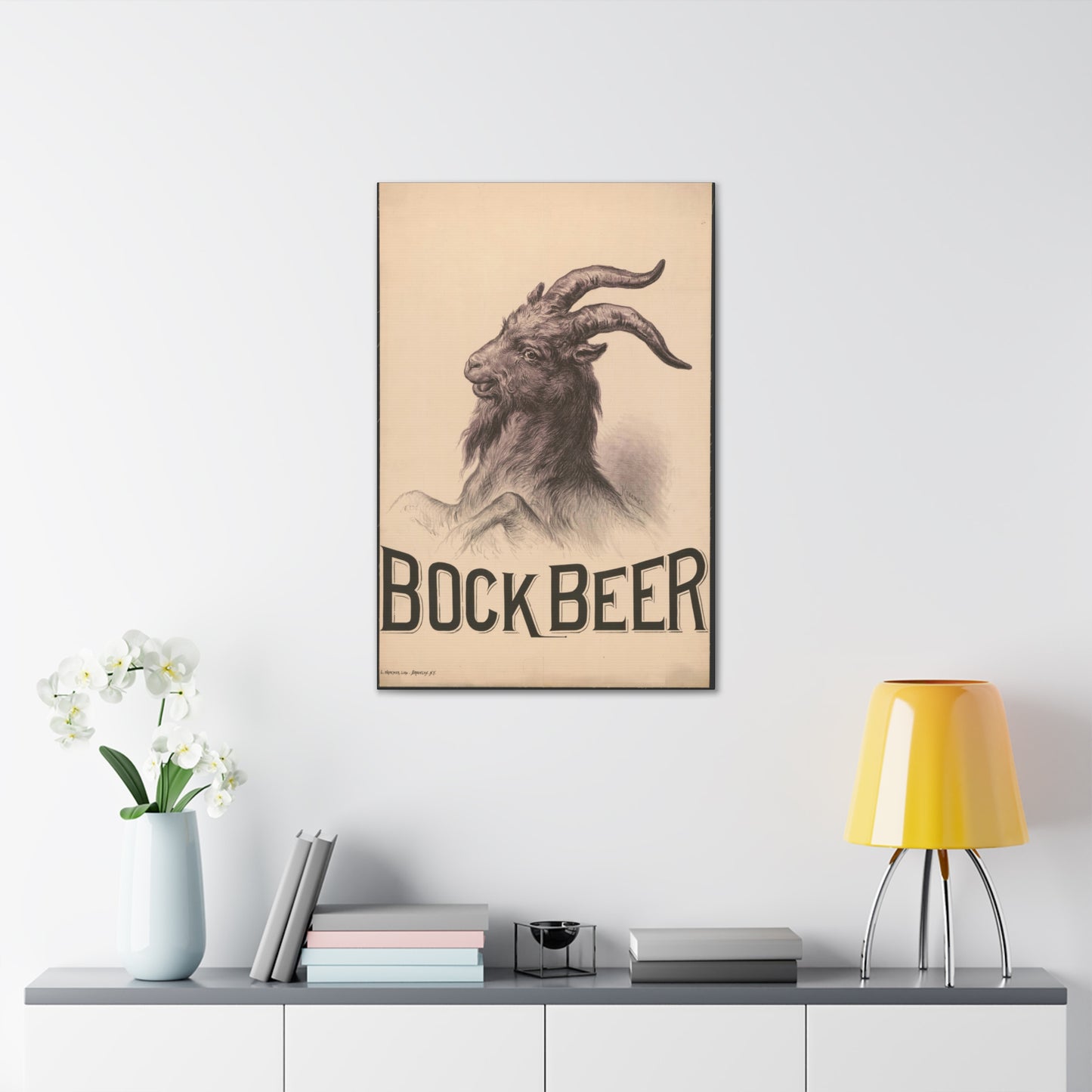 Bock Beer Vintage Art Advertisement Poster Prefect for the Bar, Garage, Game Room or the Man Cave Canvas Gallery Wraps