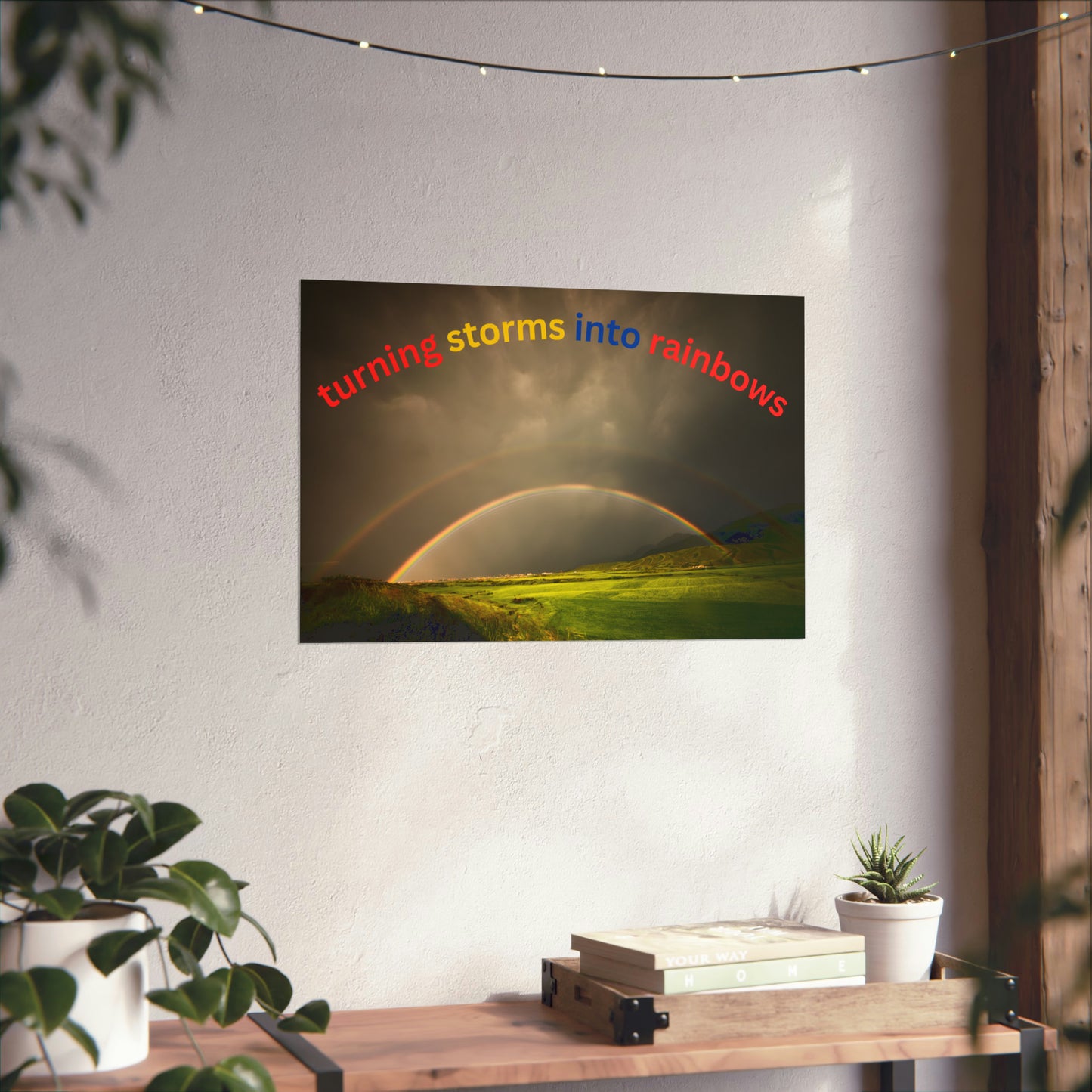 Human Resources HR Motivational Poster | Turning Storms in to Rainbows | Boost Productivity | Positive Workplace Culture | Matt Finish