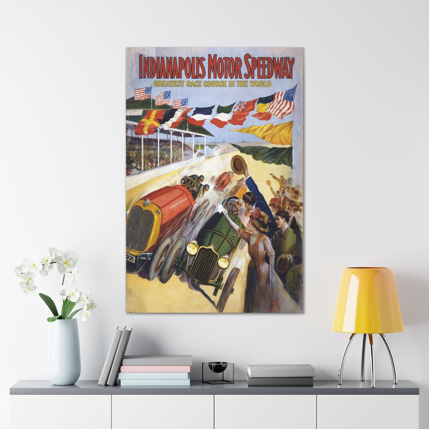 Vintage Indianapolis Motor Speedway Canvas Print - Classic Racing Poster - Historical Motorsport Art - Available in Multiple Size