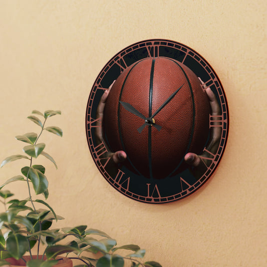 Buzzer Beater Time: Basketball-Inspired Clock with Sporty Art, Hoop Design, Timekeeping for Basketball Fans, and Athlete's Essential.