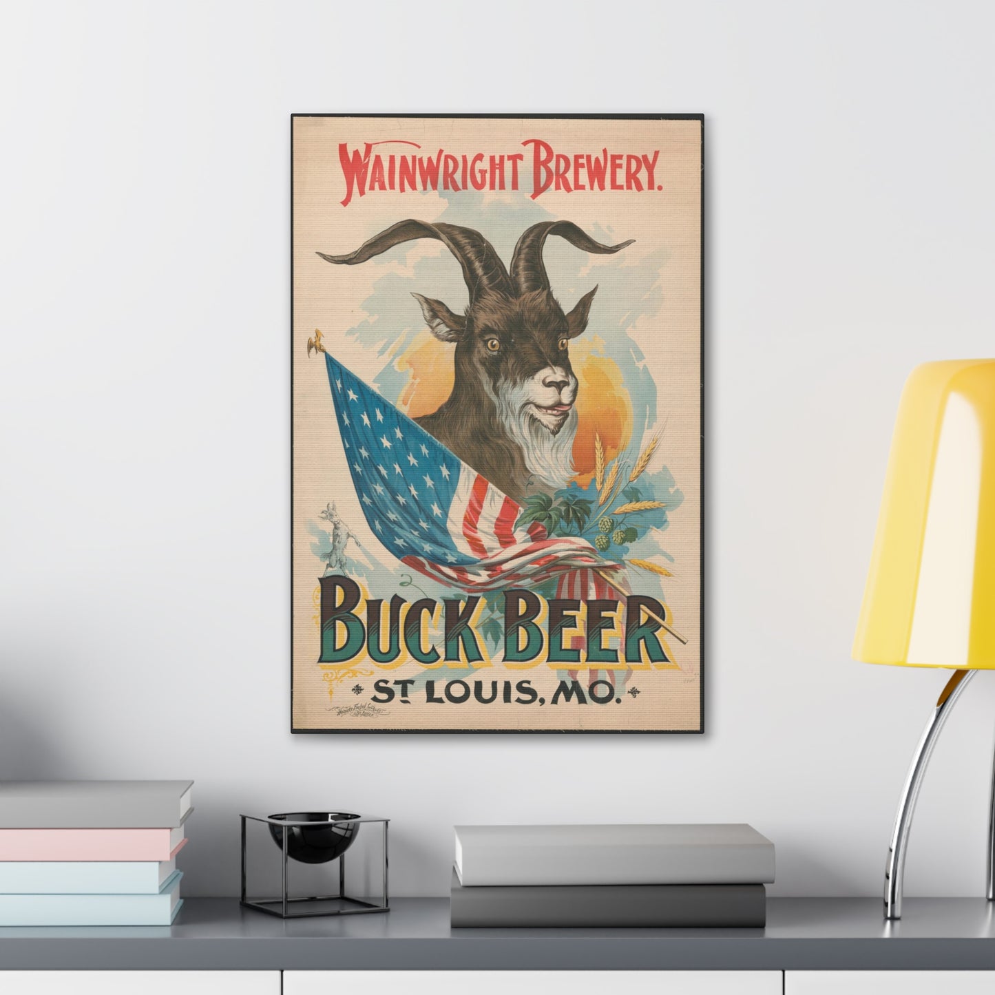 Buck Beer Vintage Art Advertisement Poster, Prefect for the Bar or the Man Cave Canvas Gallery Wraps