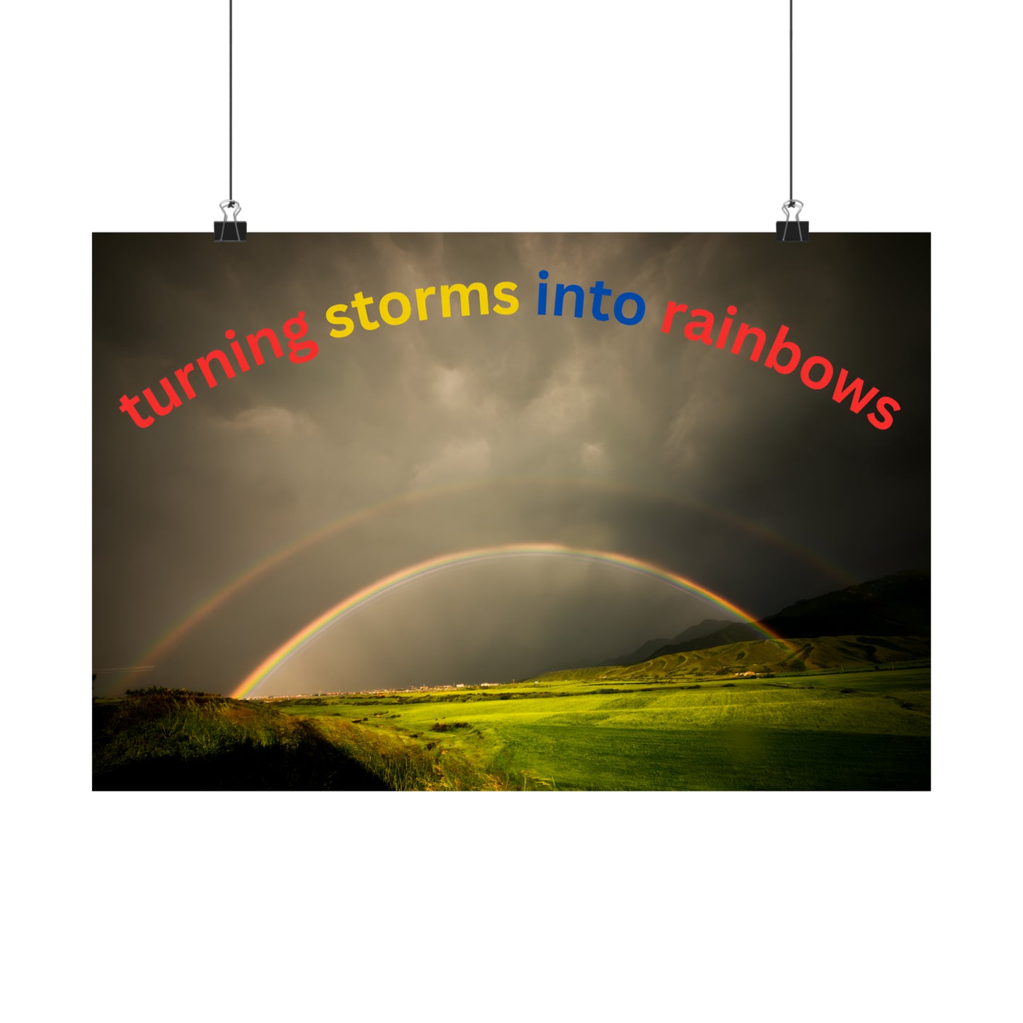 Human Resources HR Motivational Poster | Turning Storms in to Rainbows | Boost Productivity | Positive Workplace Culture | Matt Finish