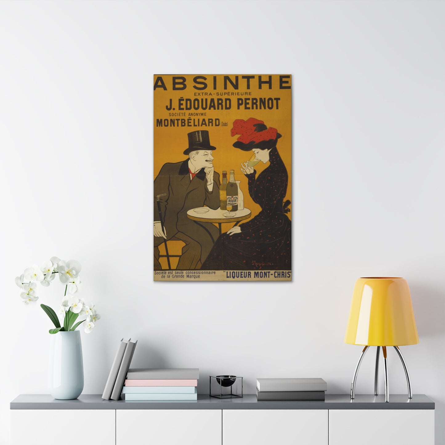 Absinthe Vintage Art Advertisement with Couple enjoying a Drink,  Prefect for the Bar, Game Room, or the Man Cave Canvas Gallery Wraps