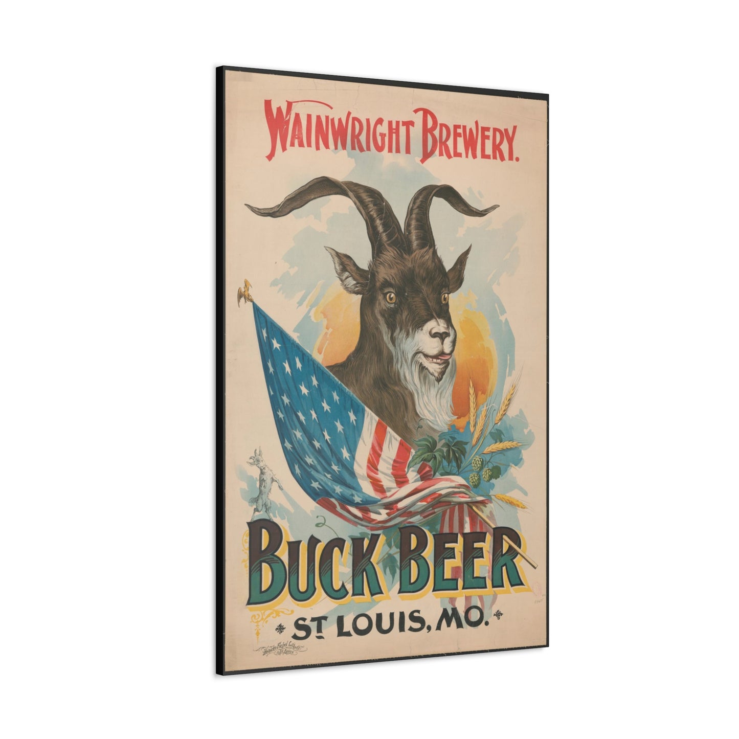 Buck Beer Vintage Art Advertisement Poster, Prefect for the Bar or the Man Cave Canvas Gallery Wraps