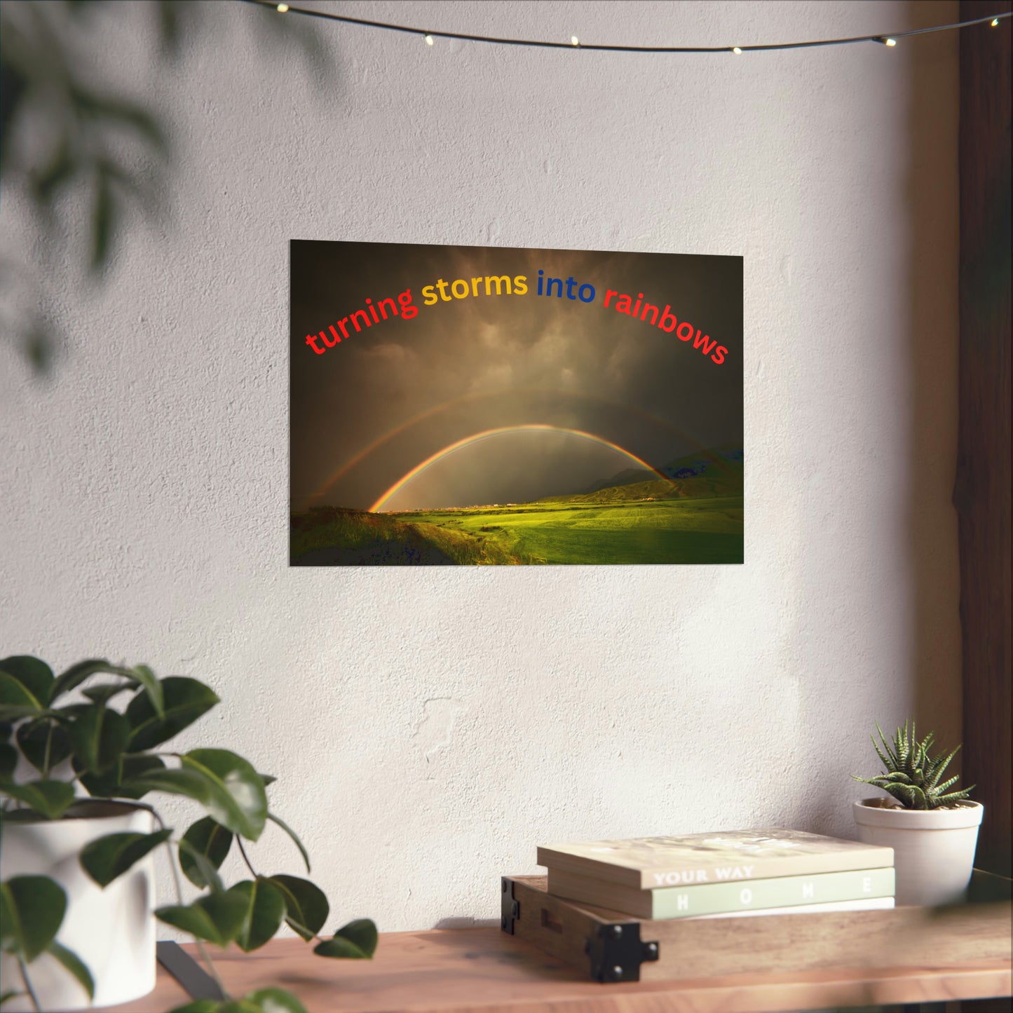 Human Resources HR Motivational Poster | Turning Storms in to Rainbows | Boost Productivity | Positive Workplace Culture | Matt Finish