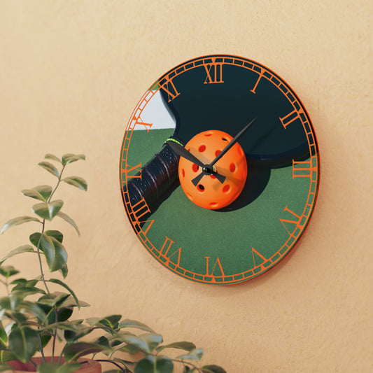 Rally the Clock: Pickleball-Inspired Timepiece with Sporty Art, Paddle Design, Timekeeping for Pickleball Enthusiasts, and Player's Essential