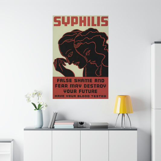 1930s Syphilis Health Campaign Poster, Vintage Medical Office Art, Historical Public Awareness Decor
